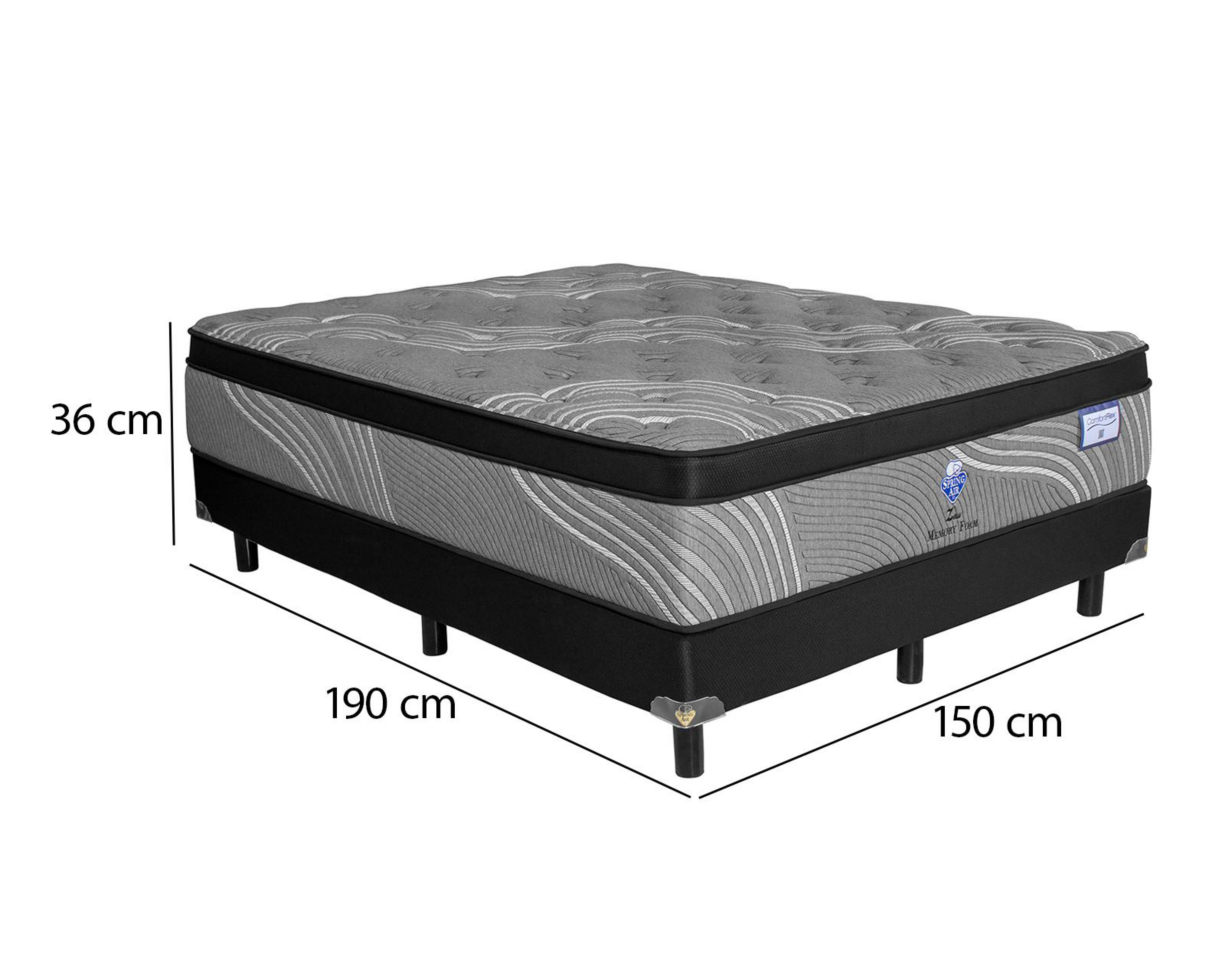 Foto 5 | Juego de Colchón y Box Queen Size Spring Air Zeus