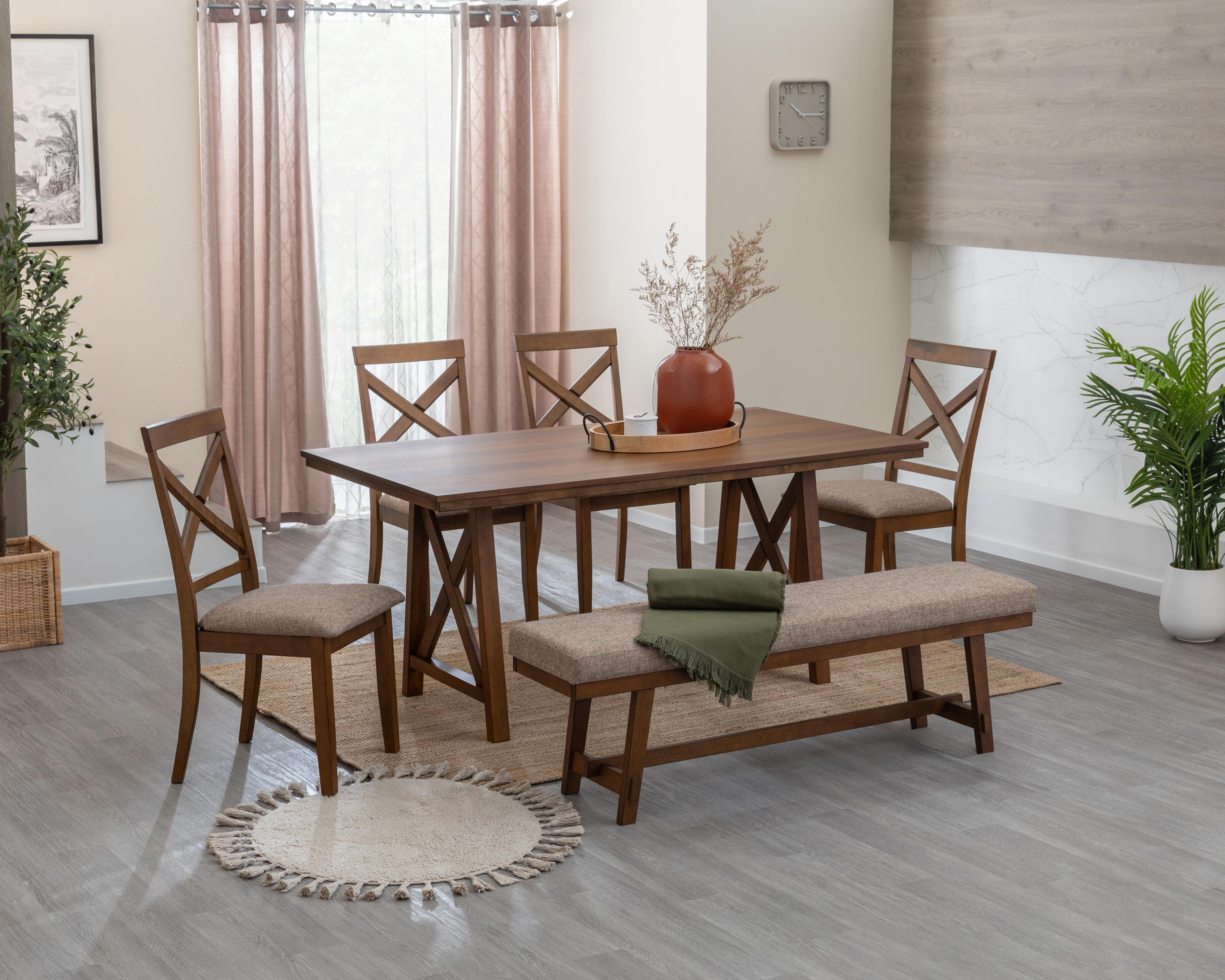 Comedor Olympia con 4 Sillas y 1 Banca