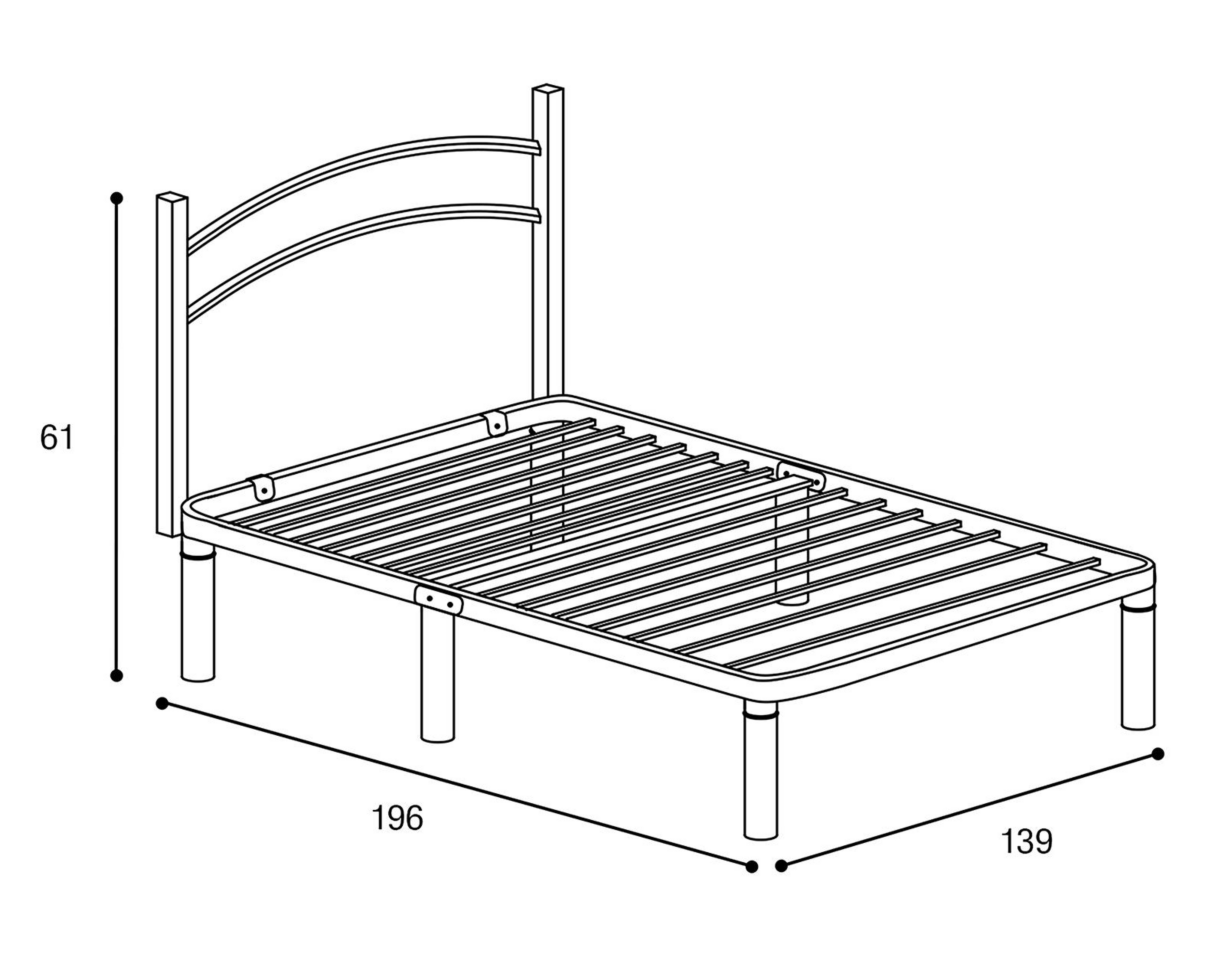 Foto 4 | Cama Matrimonial Aurora de Metal