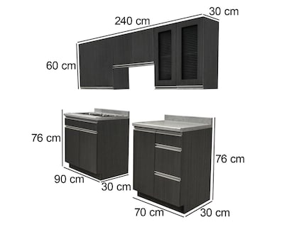Foto 5 | Cocina Integral Venecia Gris 240 cm