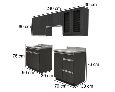 Foto 8 | Cocina Integral Venecia Gris 240 cm