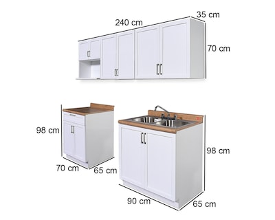 Foto 5 | Cocina Integral Malta Blanca 240 cm