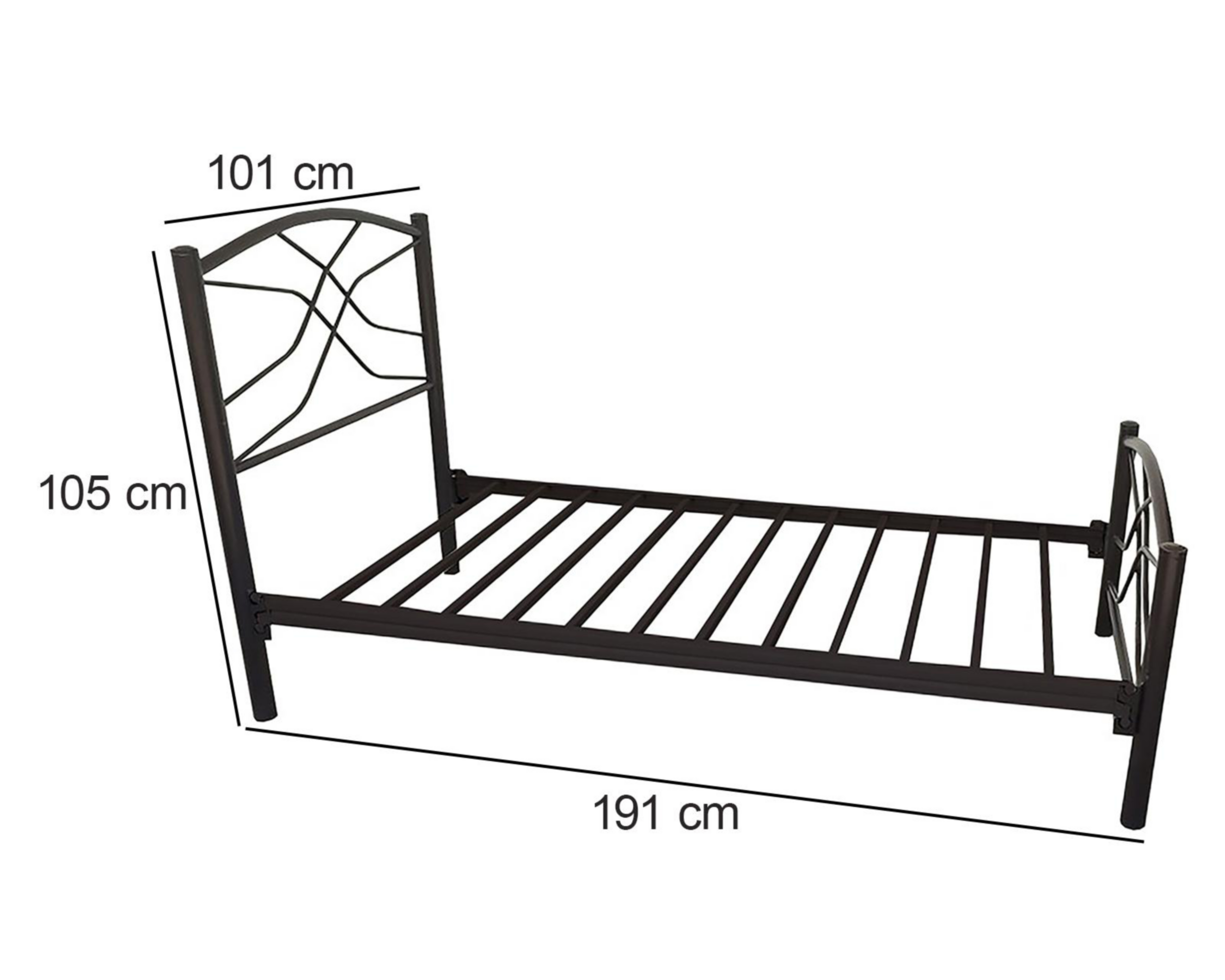 Foto 6 | Cama Individual Henry de Acero