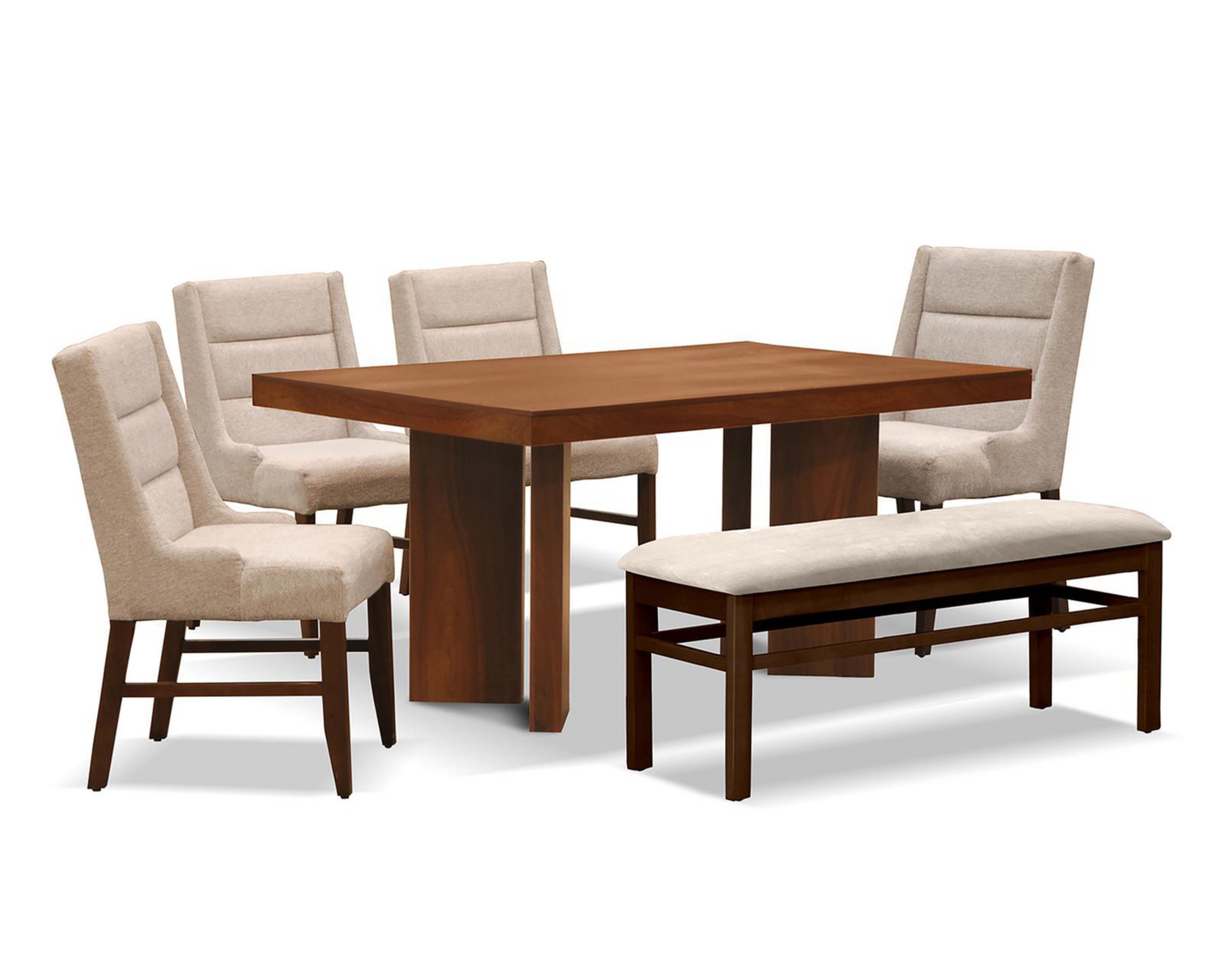 Comedor Denver con 4 Sillas y 1 Banca