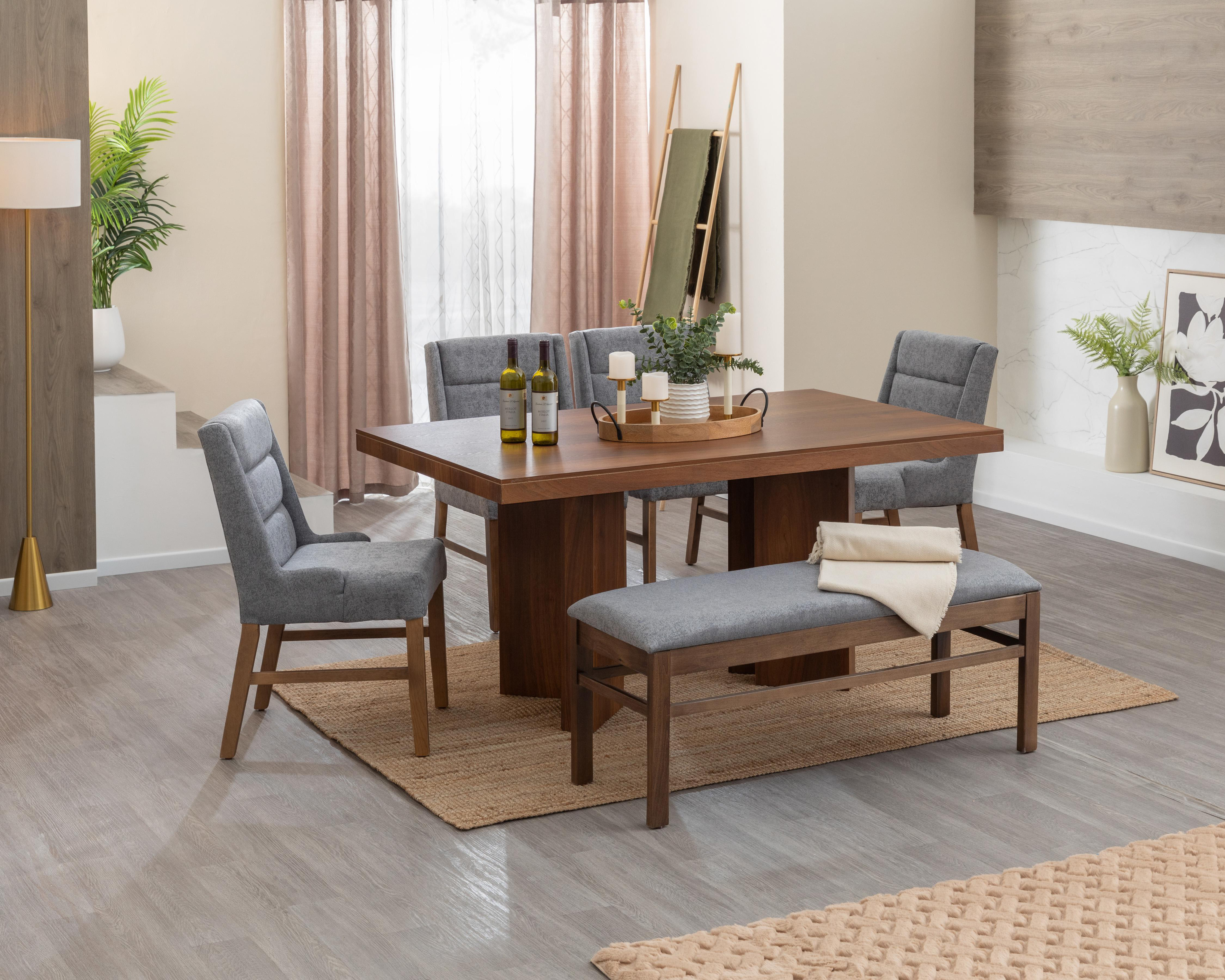 Comedor Denver con 4 Sillas y 1 Banca $15,599