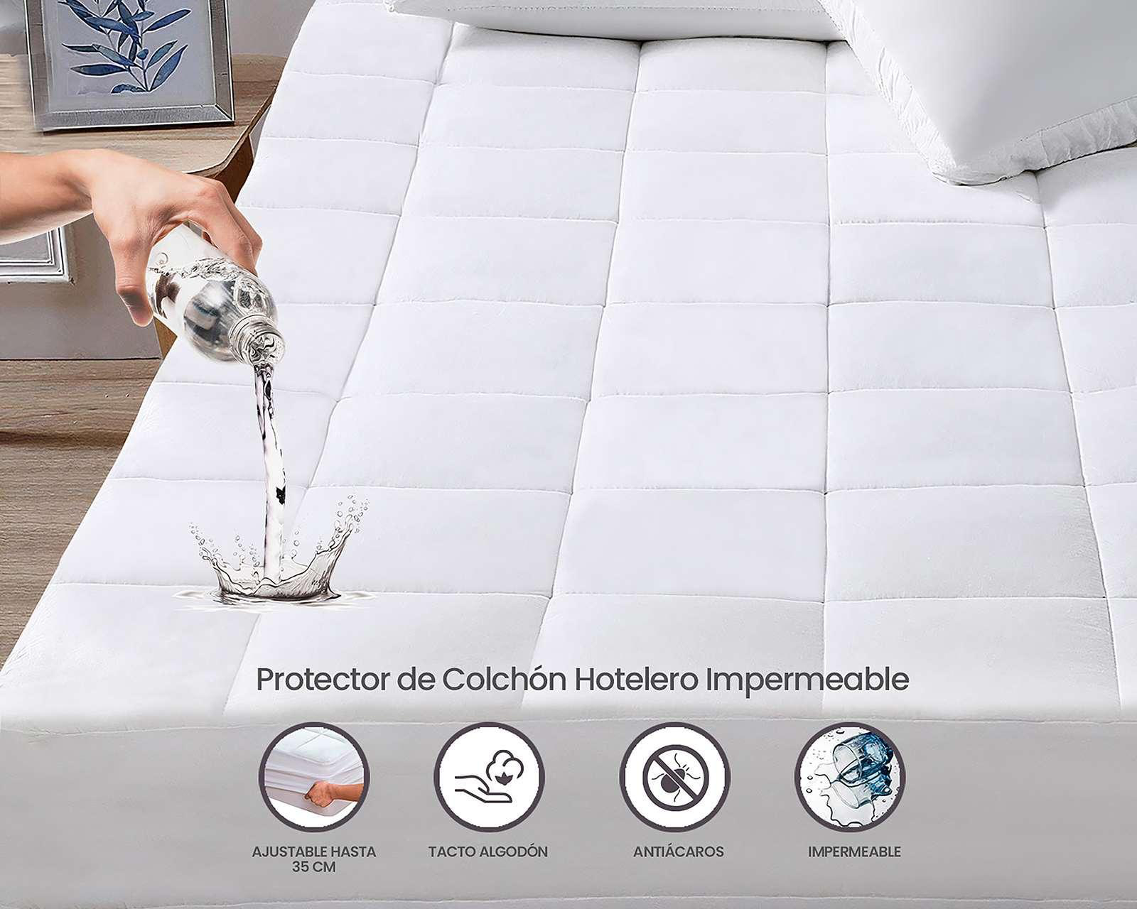 Foto 4 | Cubrecolchón Dues Confort Matrimonial Hotelero Impermeable Blanco