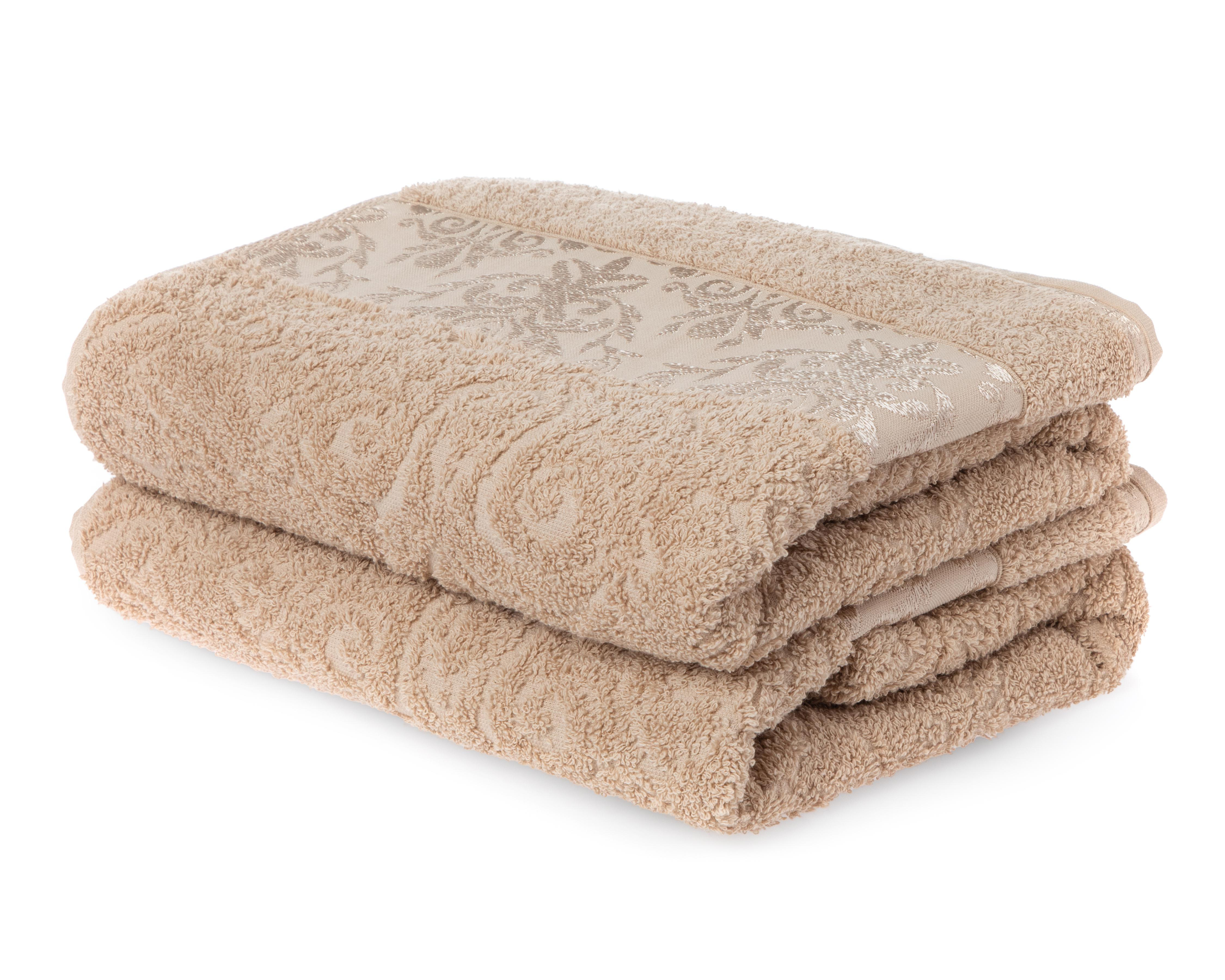 Toalla de Medio Baño Sola Textil Monarca Beige 2 Piezas