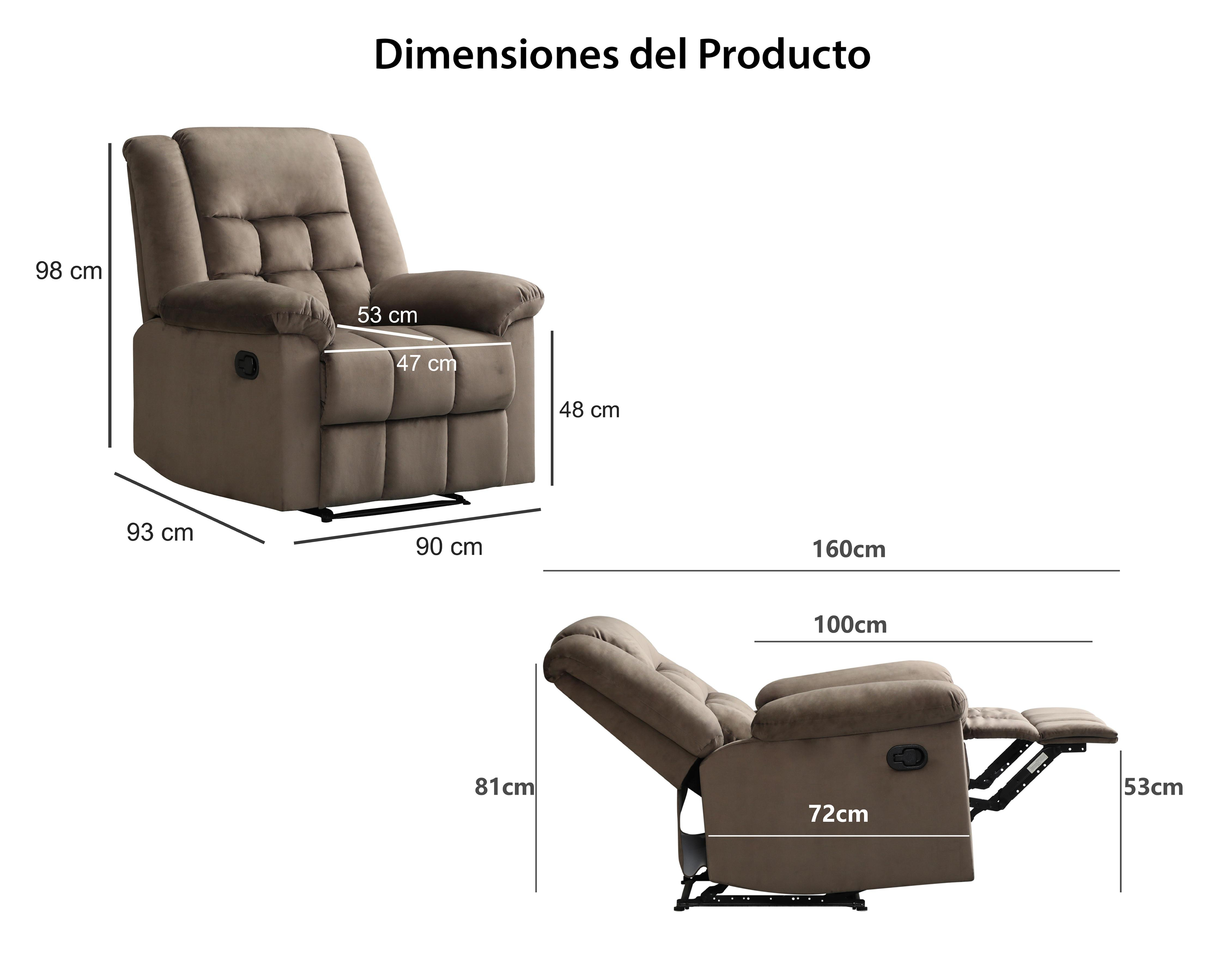 Foto 11 pulgar | Sillón Reclinable Alicia Café