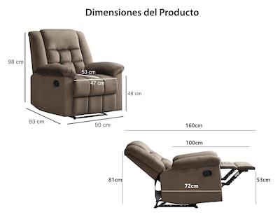 Foto 10 | Sillón Reclinable Alicia Café