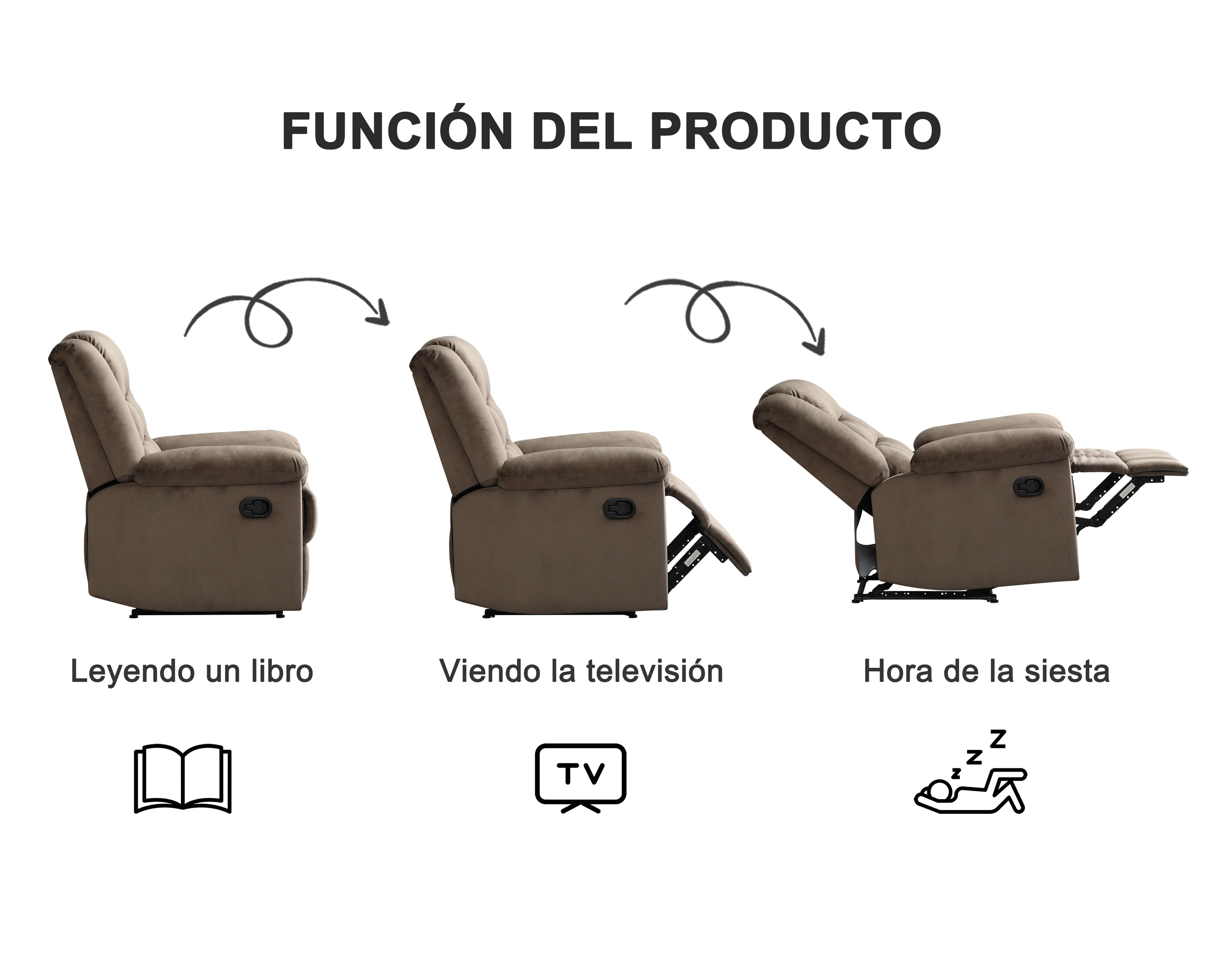 Foto 10 pulgar | Sillón Reclinable Alicia Café