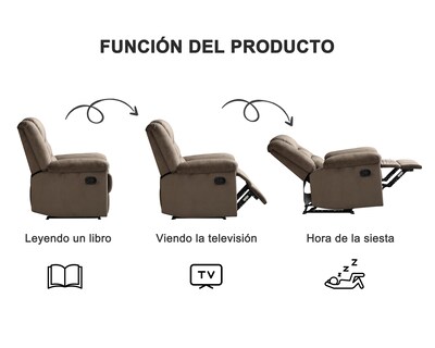 Foto 9 | Sillón Reclinable Alicia Café