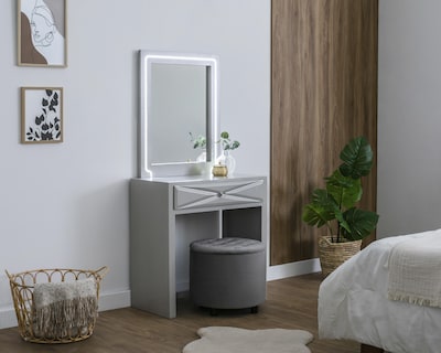 Foto 1 | Tocador Vanity Tifanny Gris con Luz