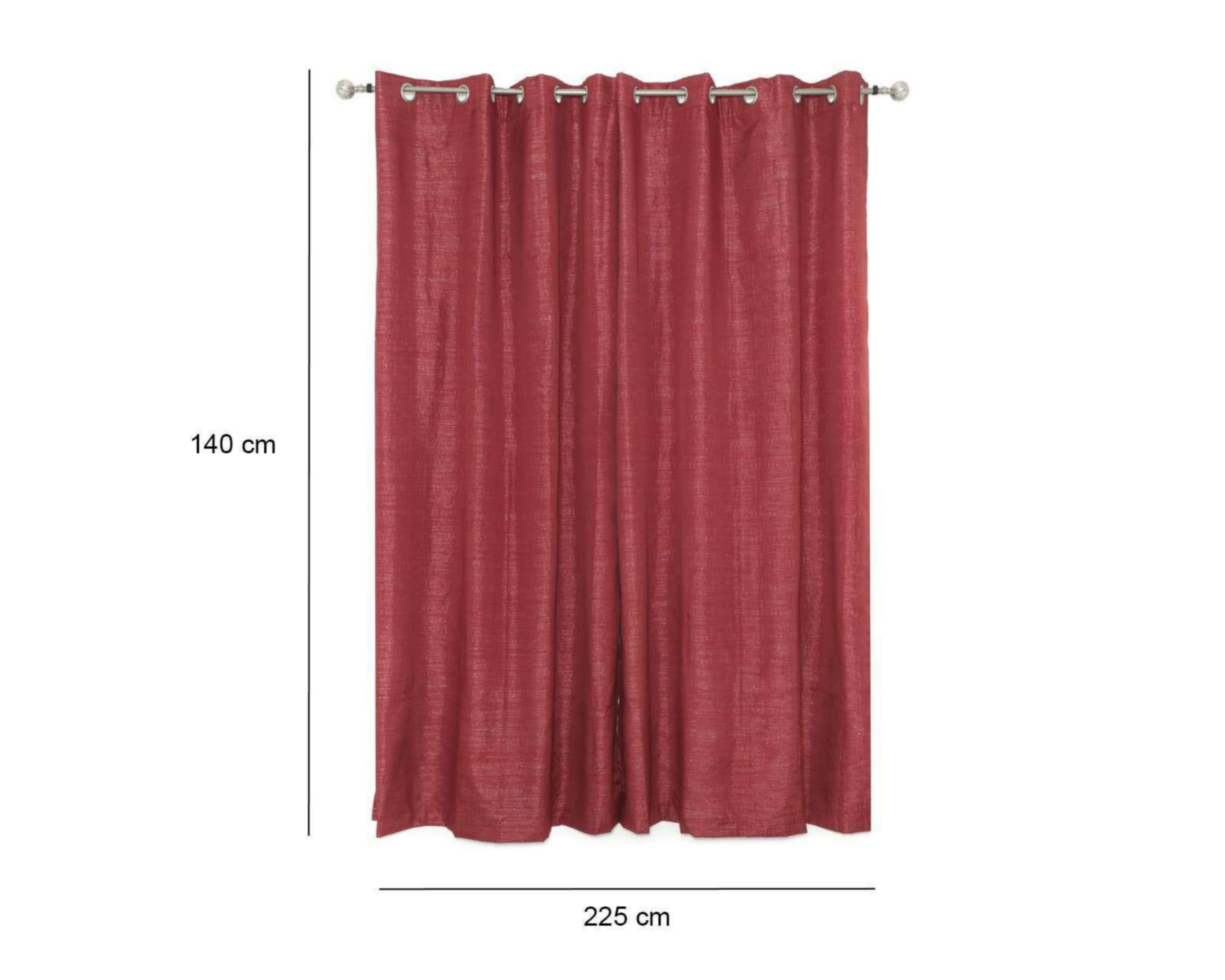 Foto 5 | Cortina Fiona Red 149 x 225 cm Roja