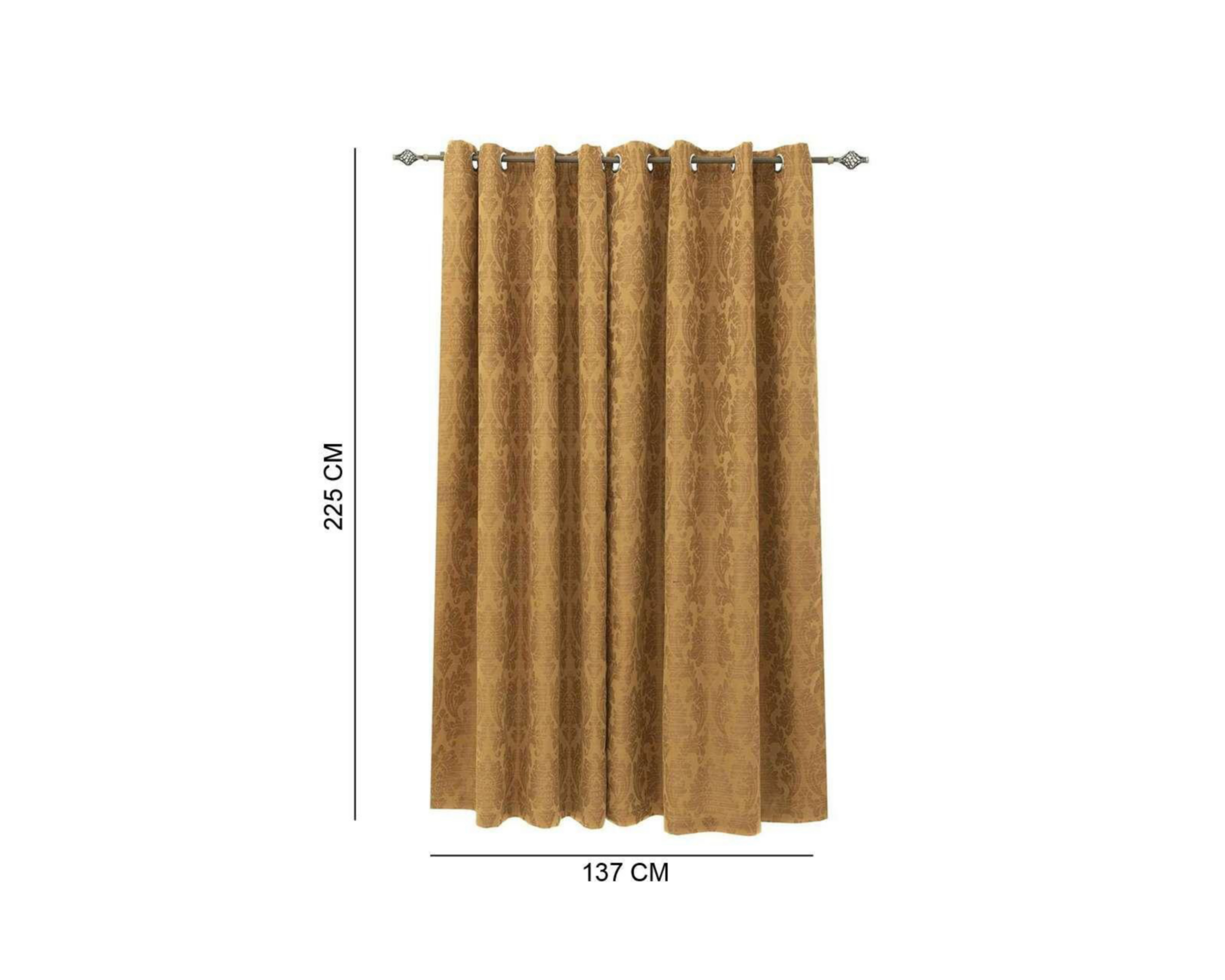 Foto 5 pulgar | Cortina Amanda 137 x 225 cm Mostaza