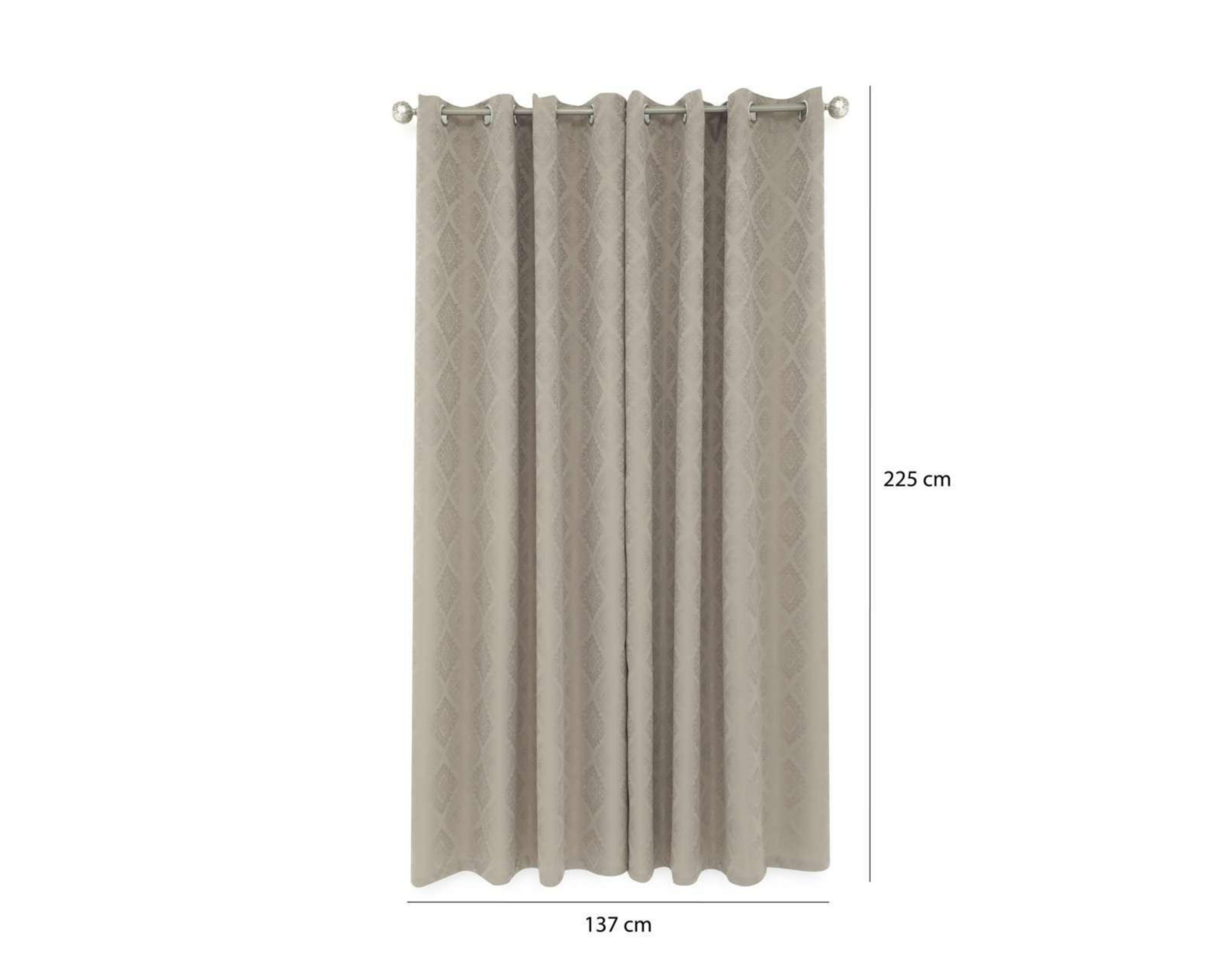 Foto 6 pulgar | Cortina Blackout Anastasia 137 x 225 cm Taupe