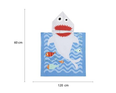Foto 5 | Toalla de Baño Kiddie Shark Azul