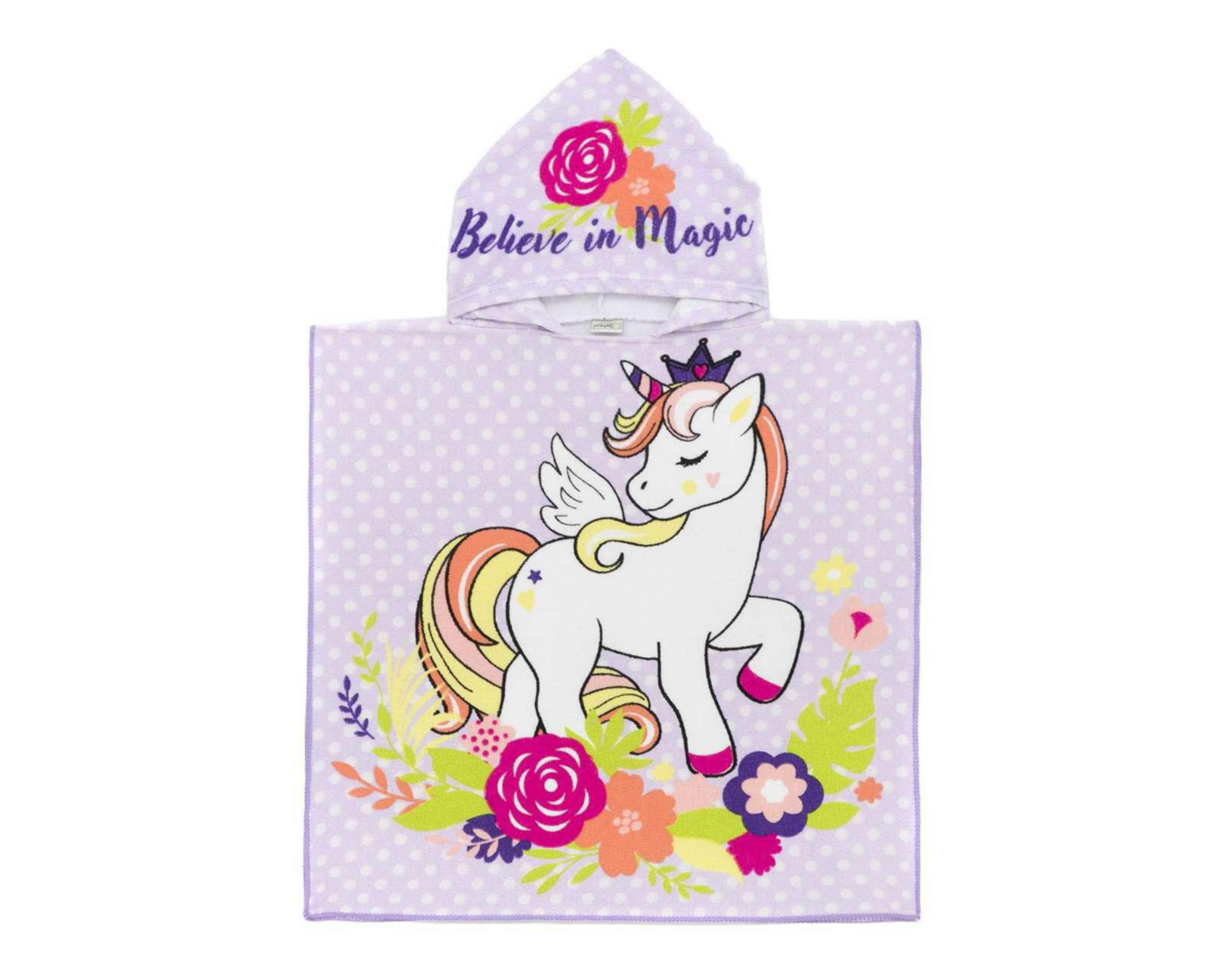Foto 2 pulgar | Toalla Infantil Unicorn Flowers Lila