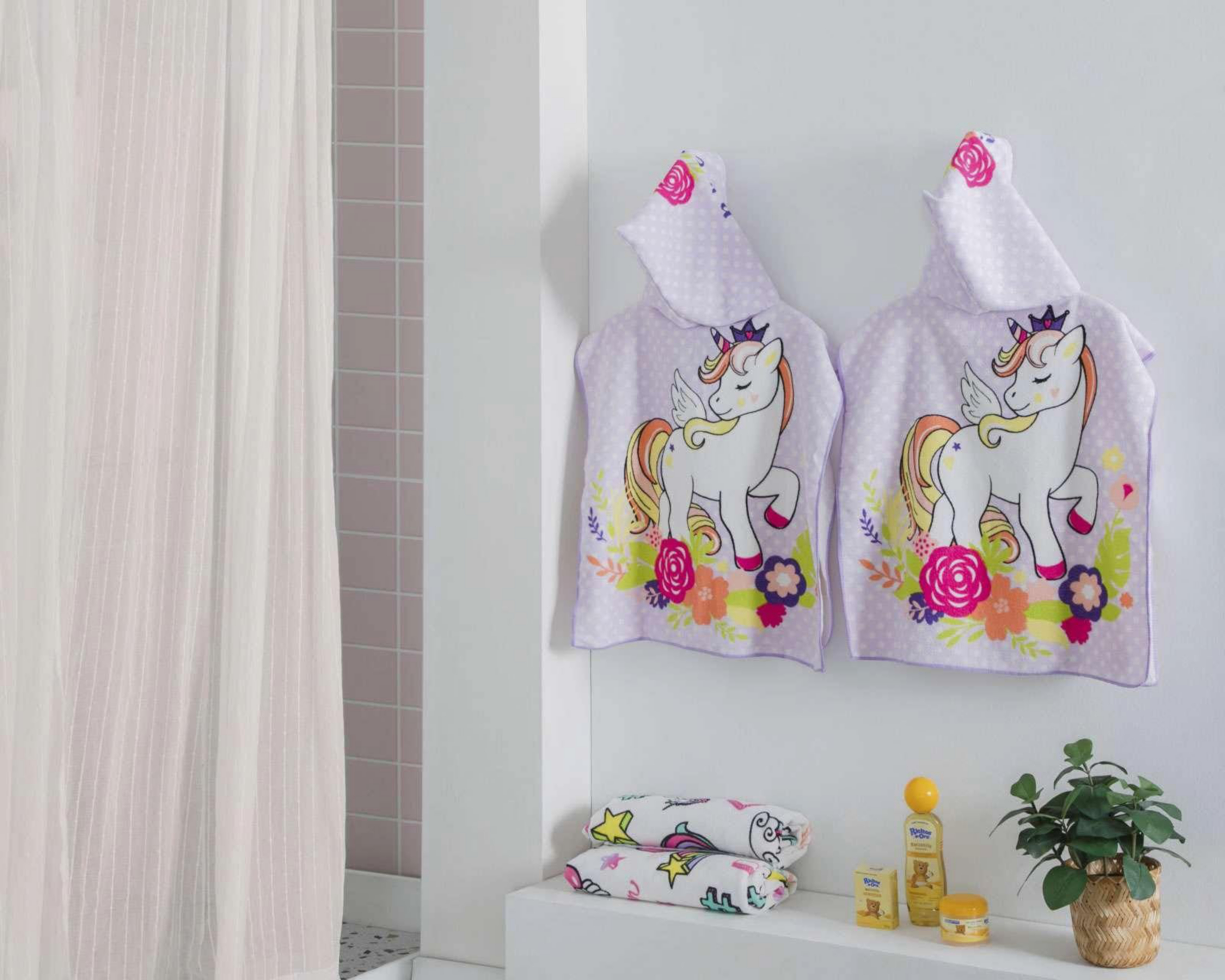 Foto 6 pulgar | Toalla Infantil Unicorn Flowers Lila