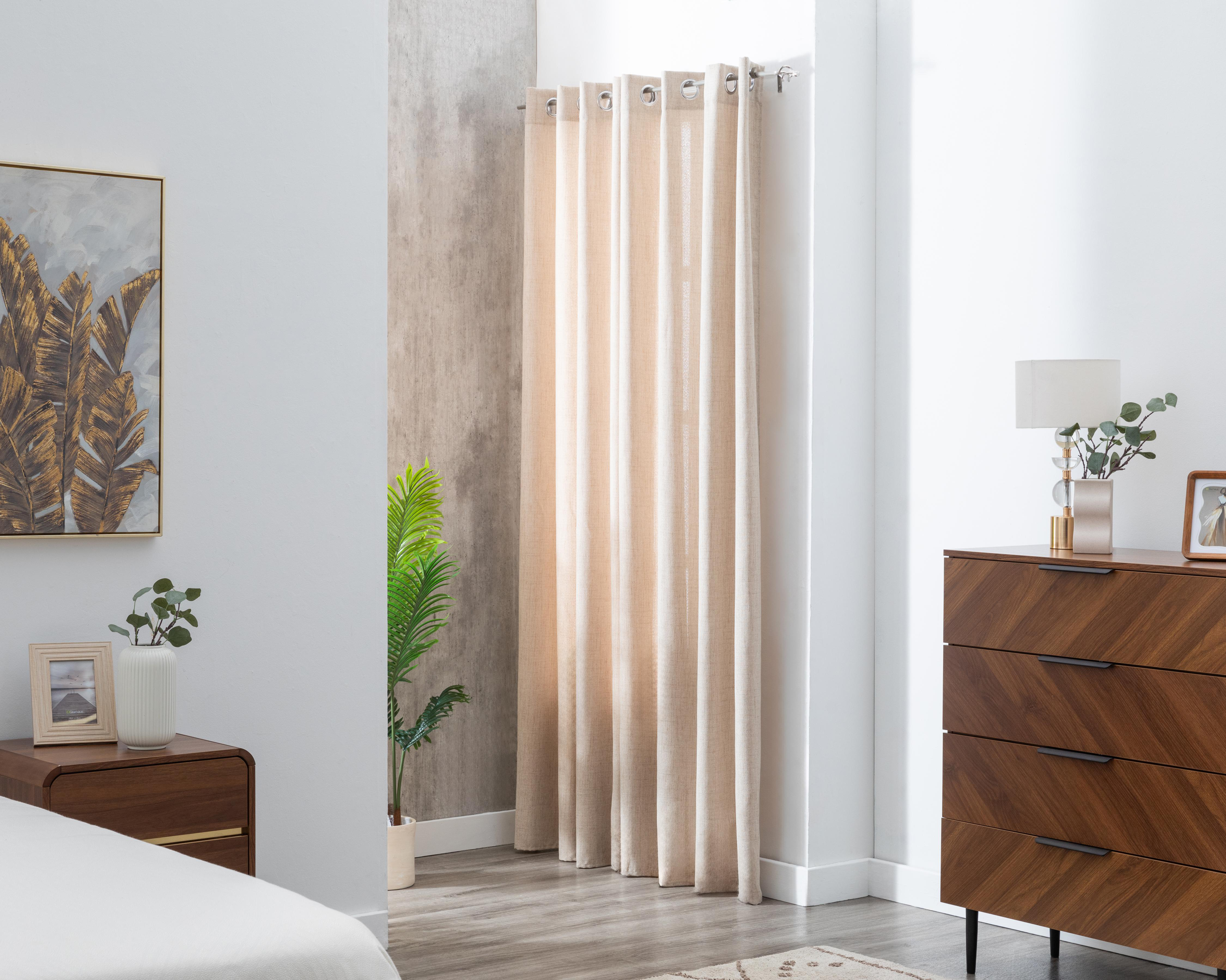 Foto 2 pulgar | Cortina Vicky 140 x 225 cm Beige 2 Piezas