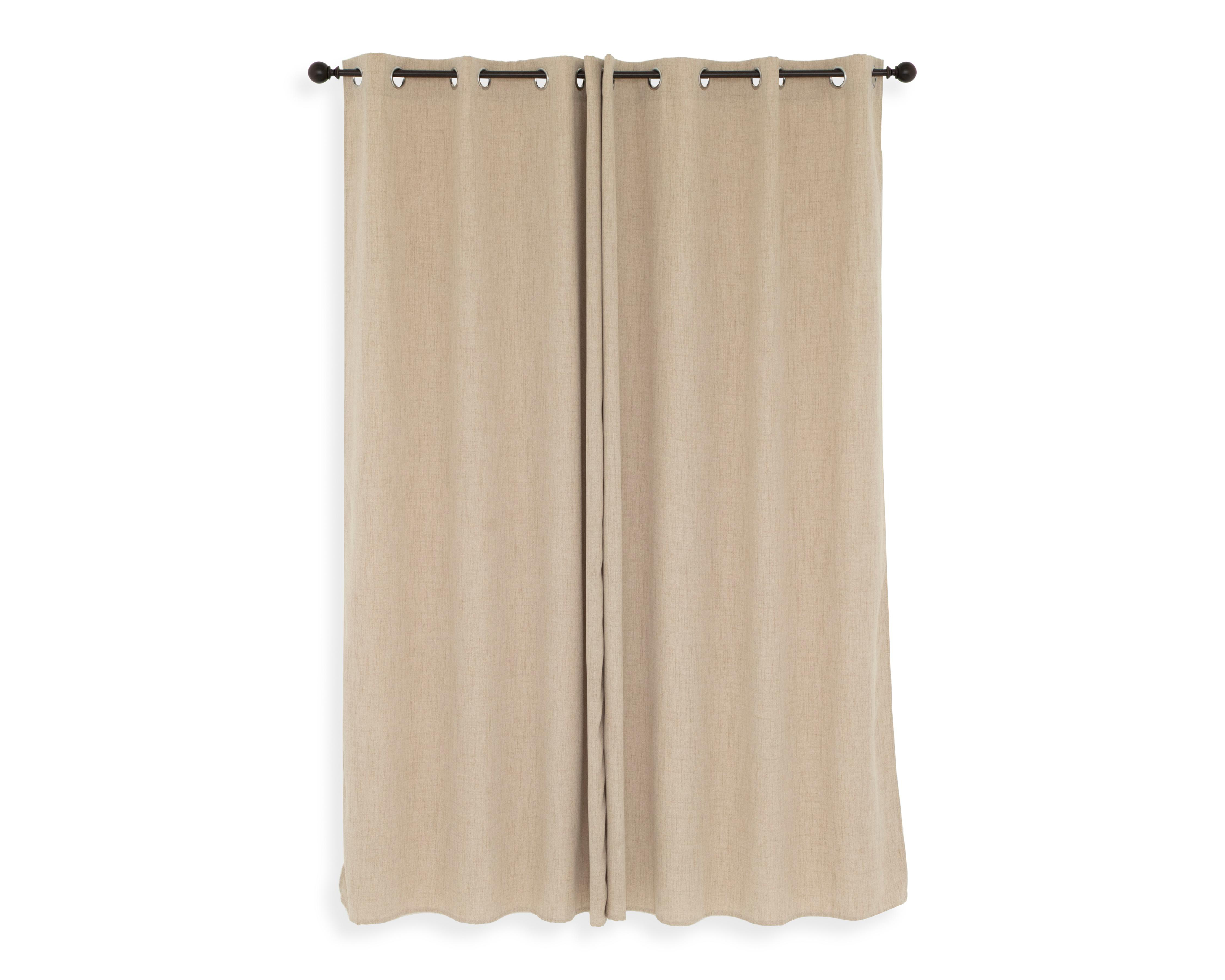 Foto 3 pulgar | Cortina Vicky 140 x 225 cm Beige 2 Piezas