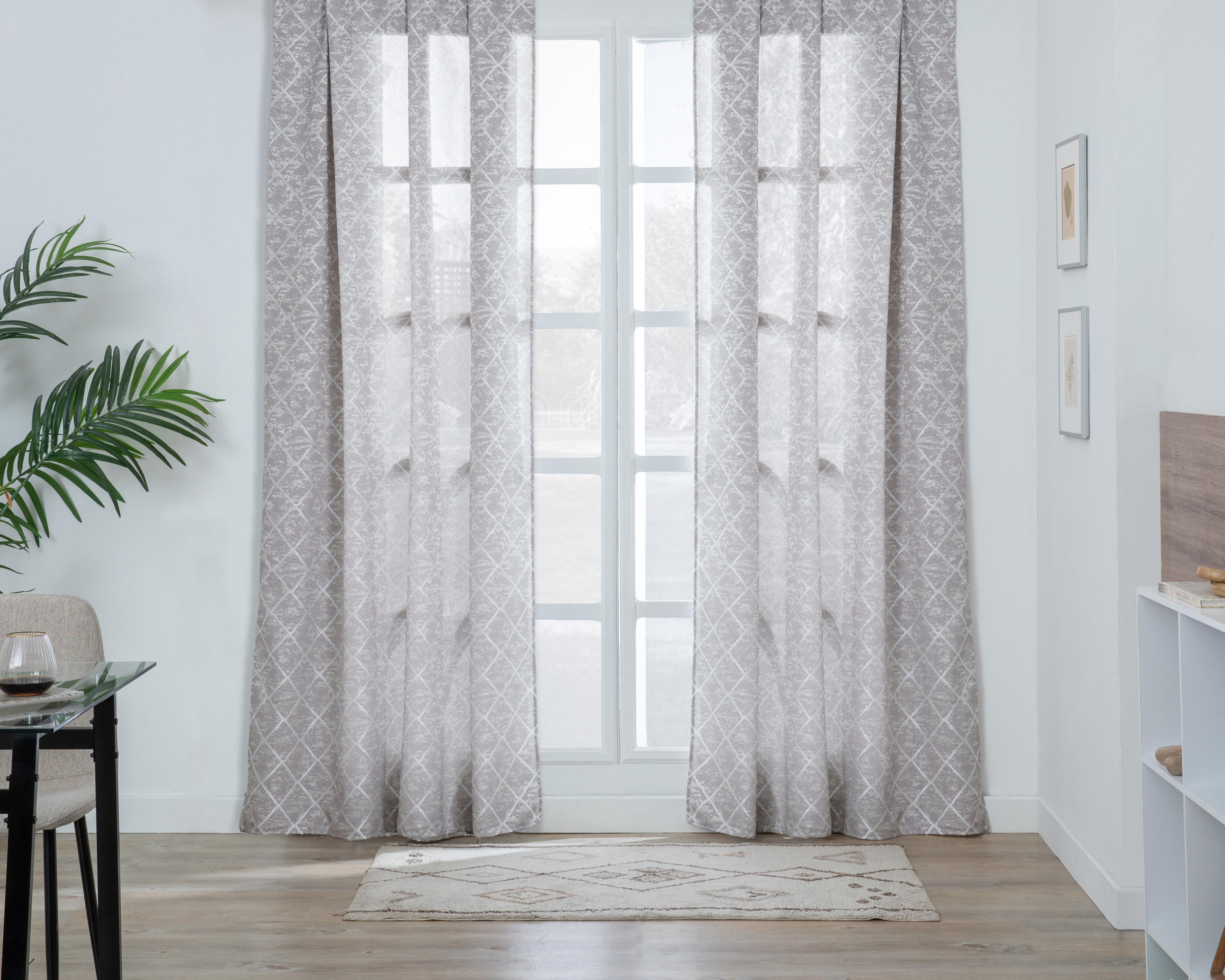 Cortina Neiry 140 x 260 cm Gris 2 Piezas