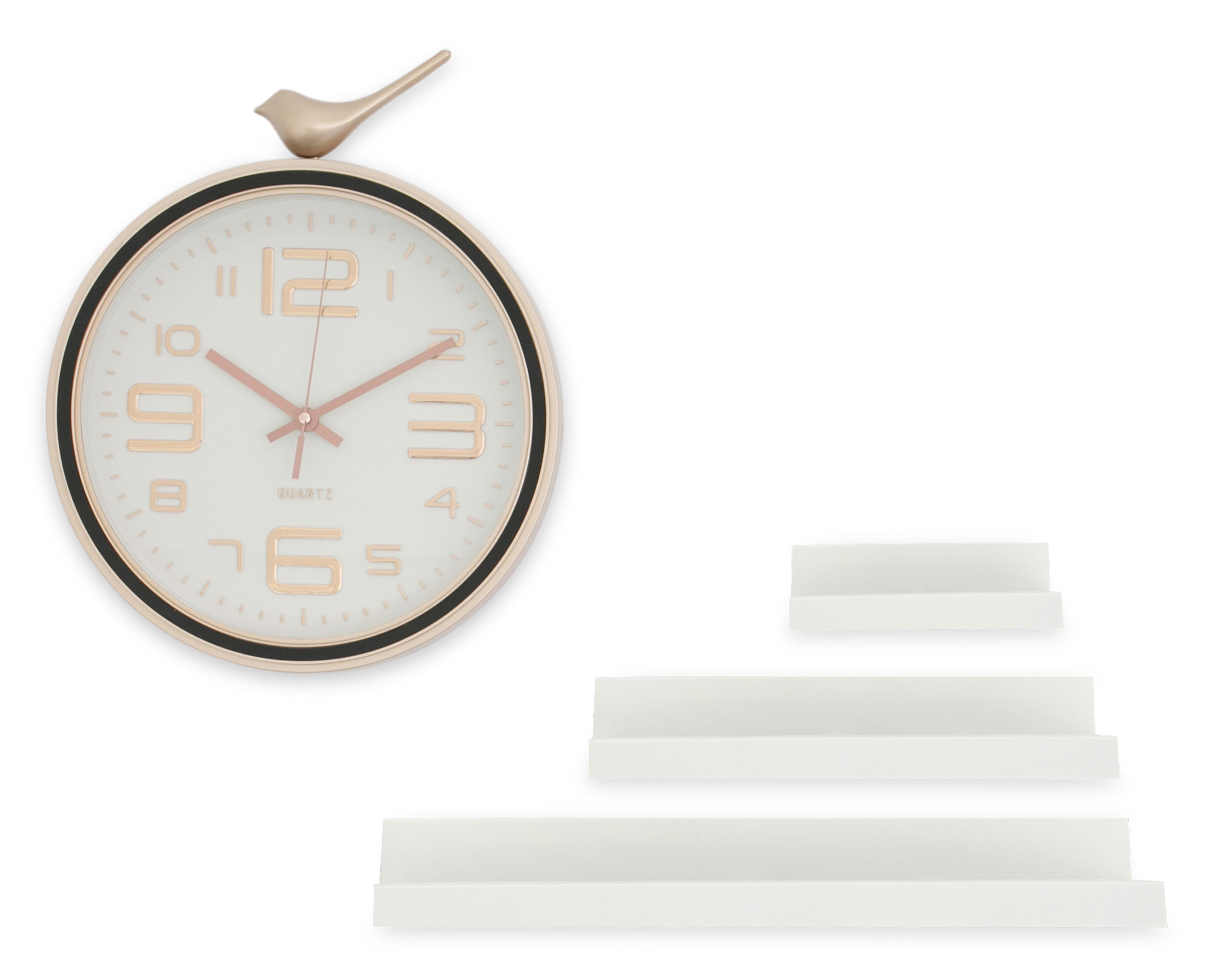 Foto 2 | Repisas de Plástico Starhaus 3 Piezas con Reloj