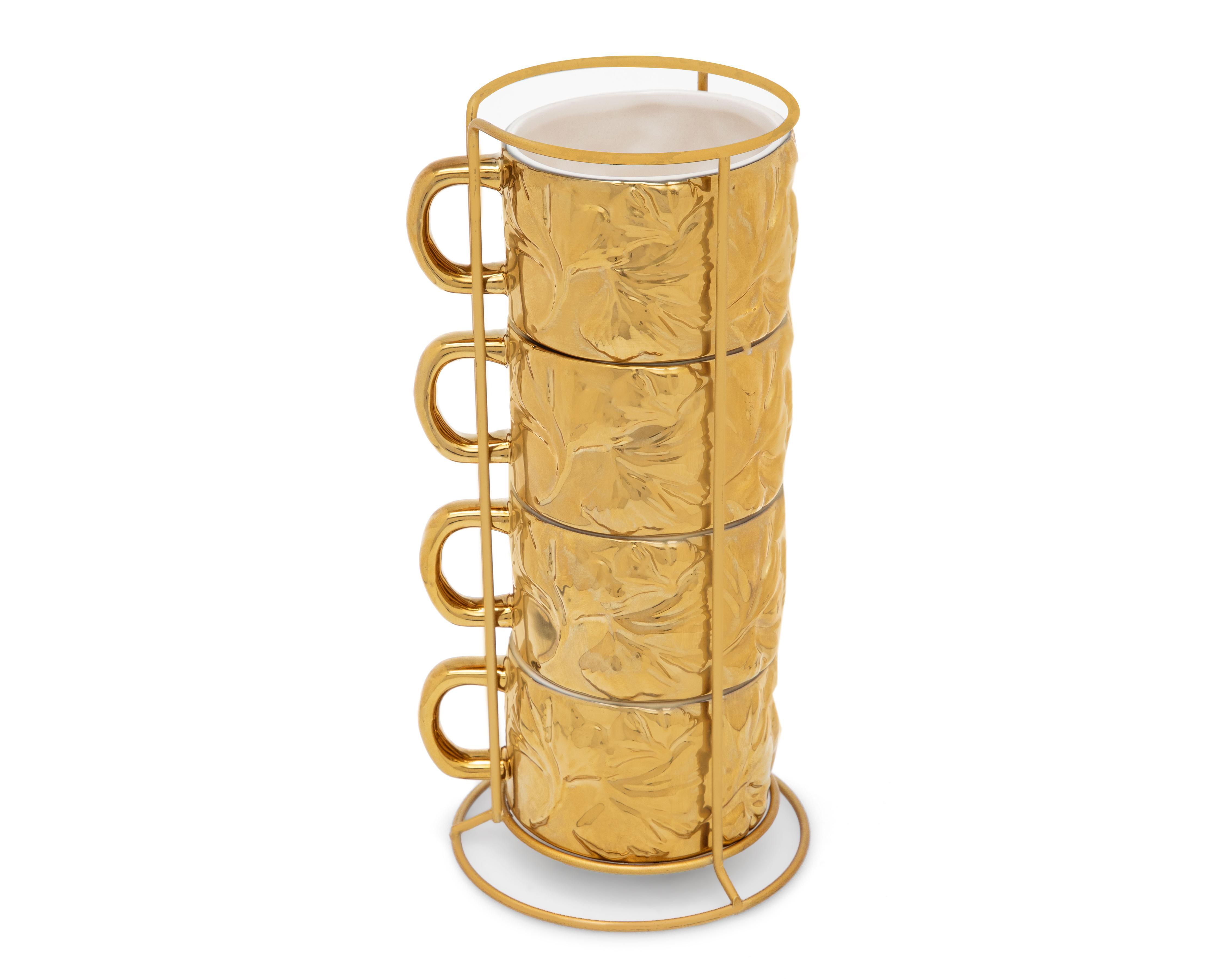 Foto 3 pulgar | Juego de Tazas Decorativas Starhaus de Cerámica 4 Piezas
