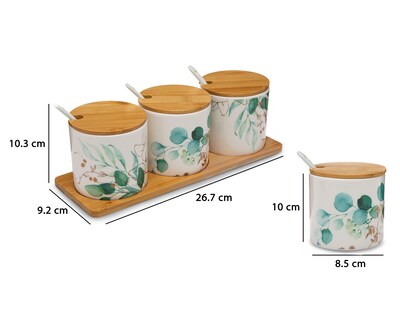 Foto 7 | Contenedor Decorativo de Cerámica Bradig 3 Piezas