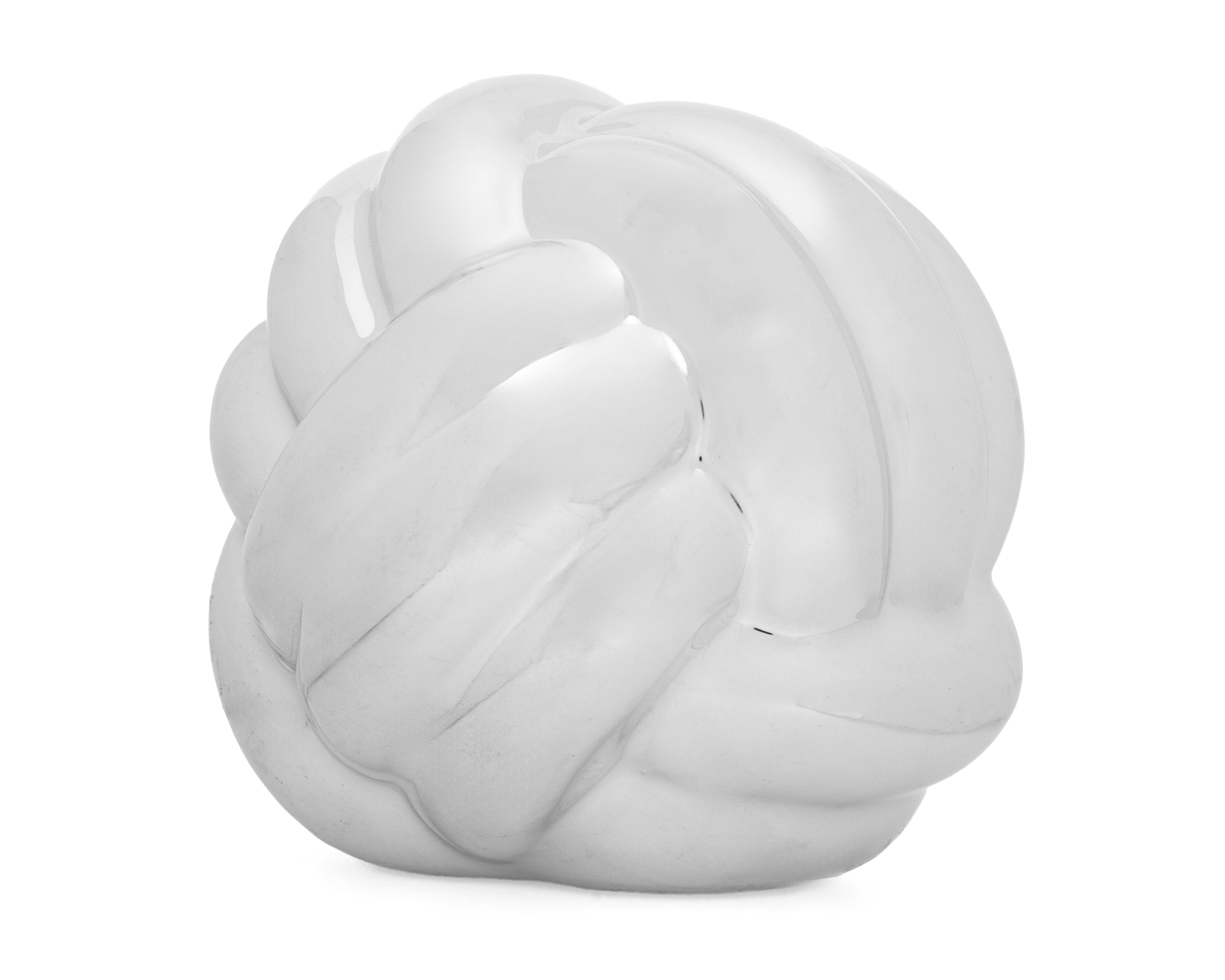 Escultura de Nudo Ball Silver de Cerámica