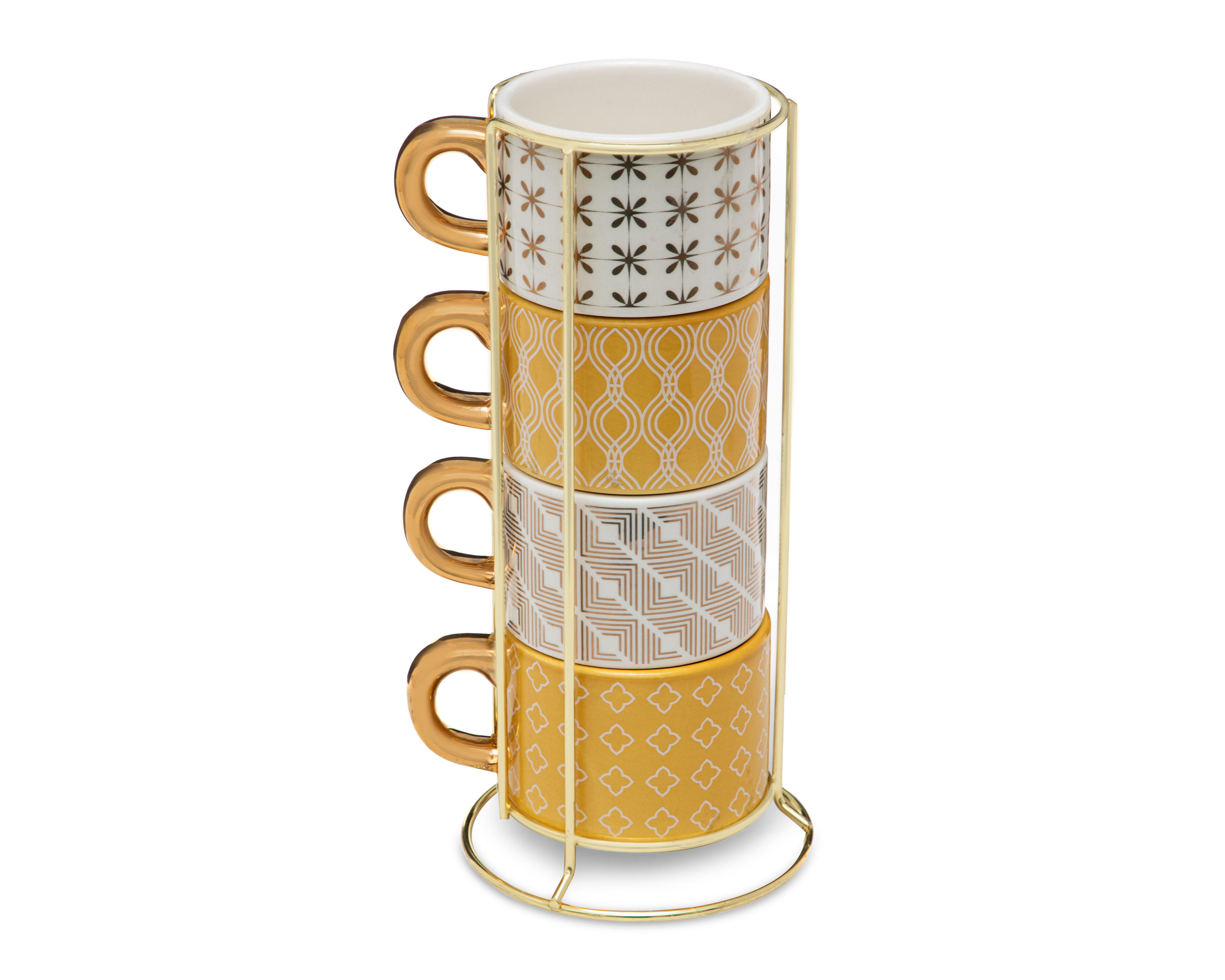 Foto 3 pulgar | Taza de Cerámica Starhaus 4 Piezas