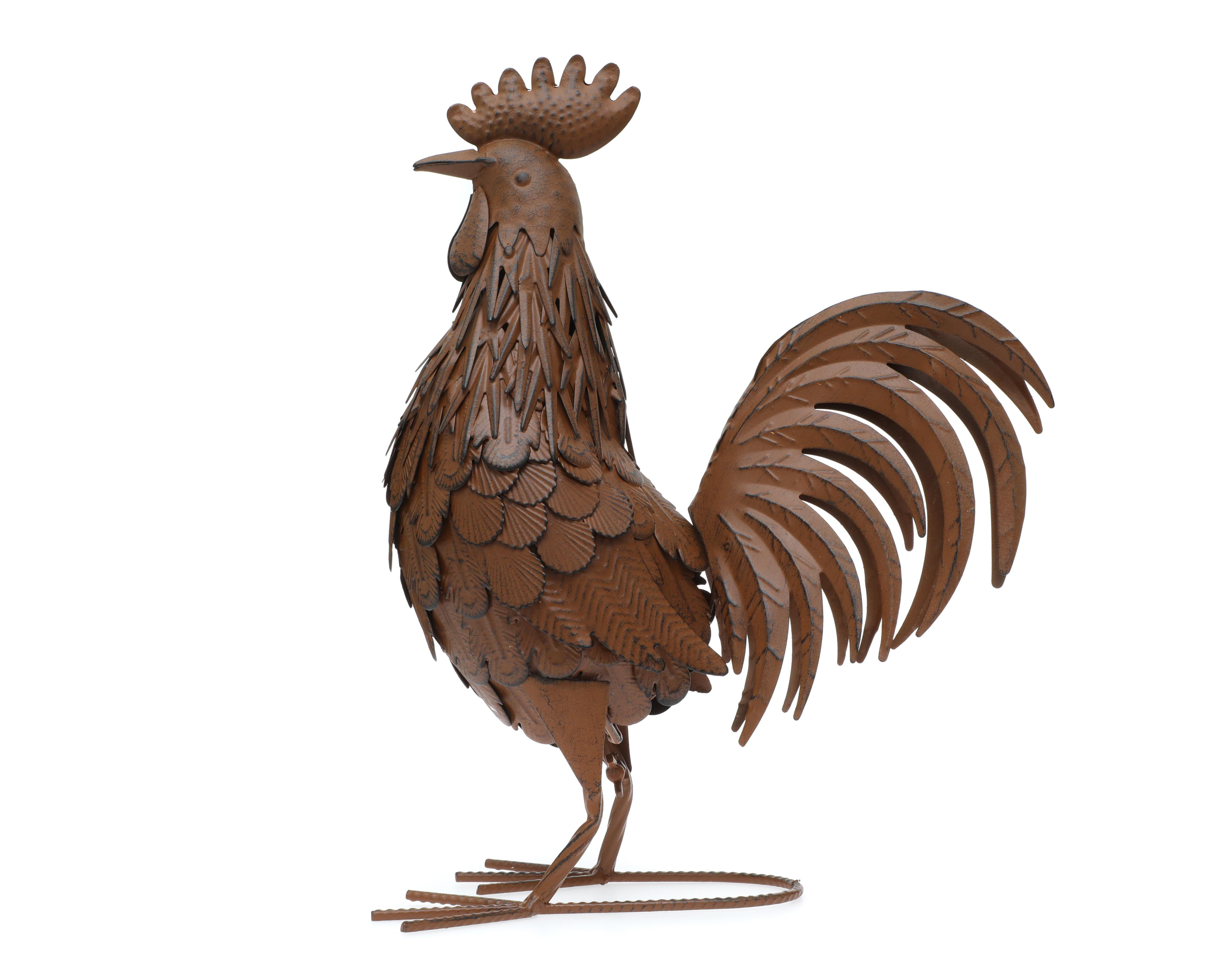 Foto 2 | Escultura de Gallo Plucky de Metal