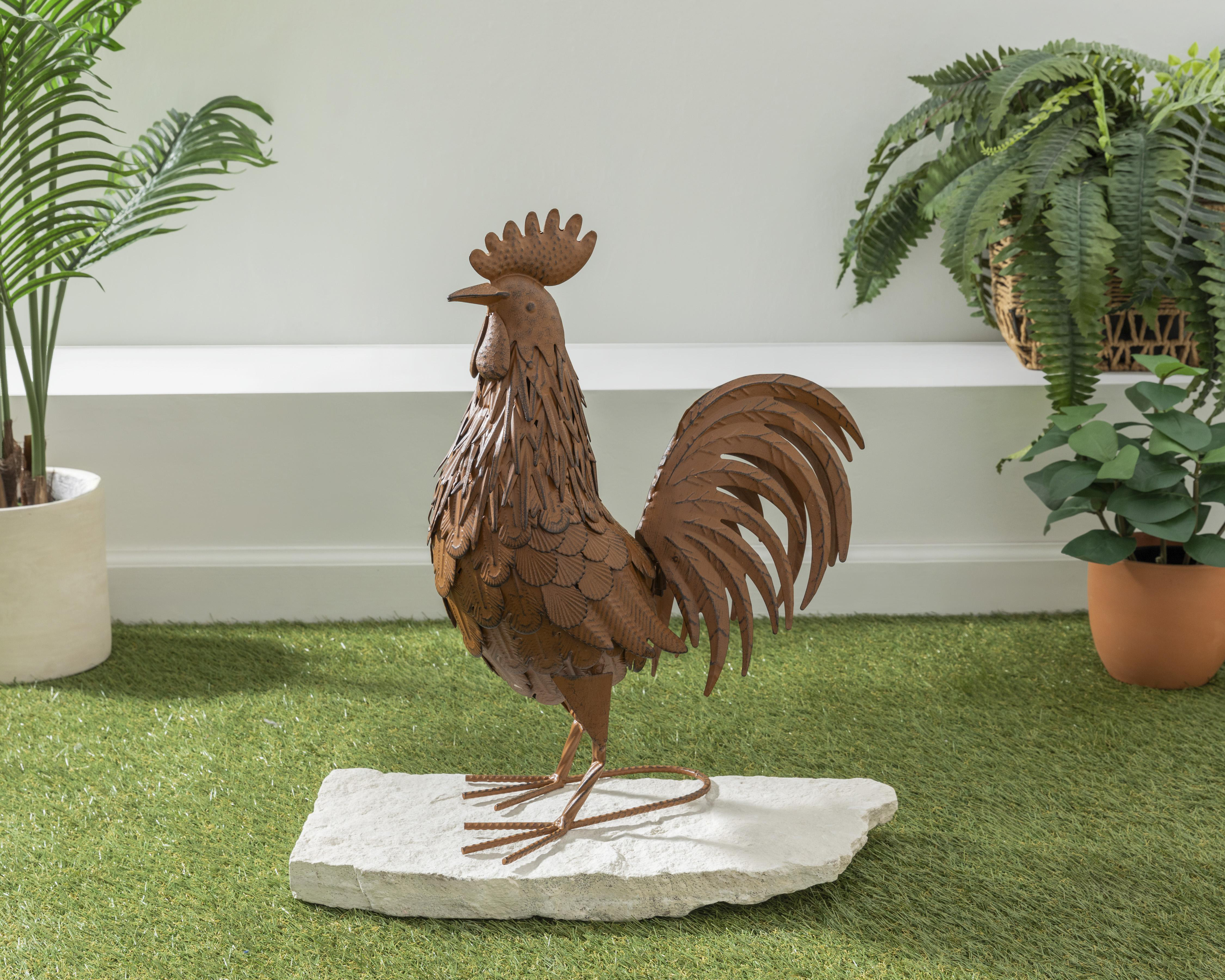 Foto 5 | Escultura de Gallo Plucky de Metal