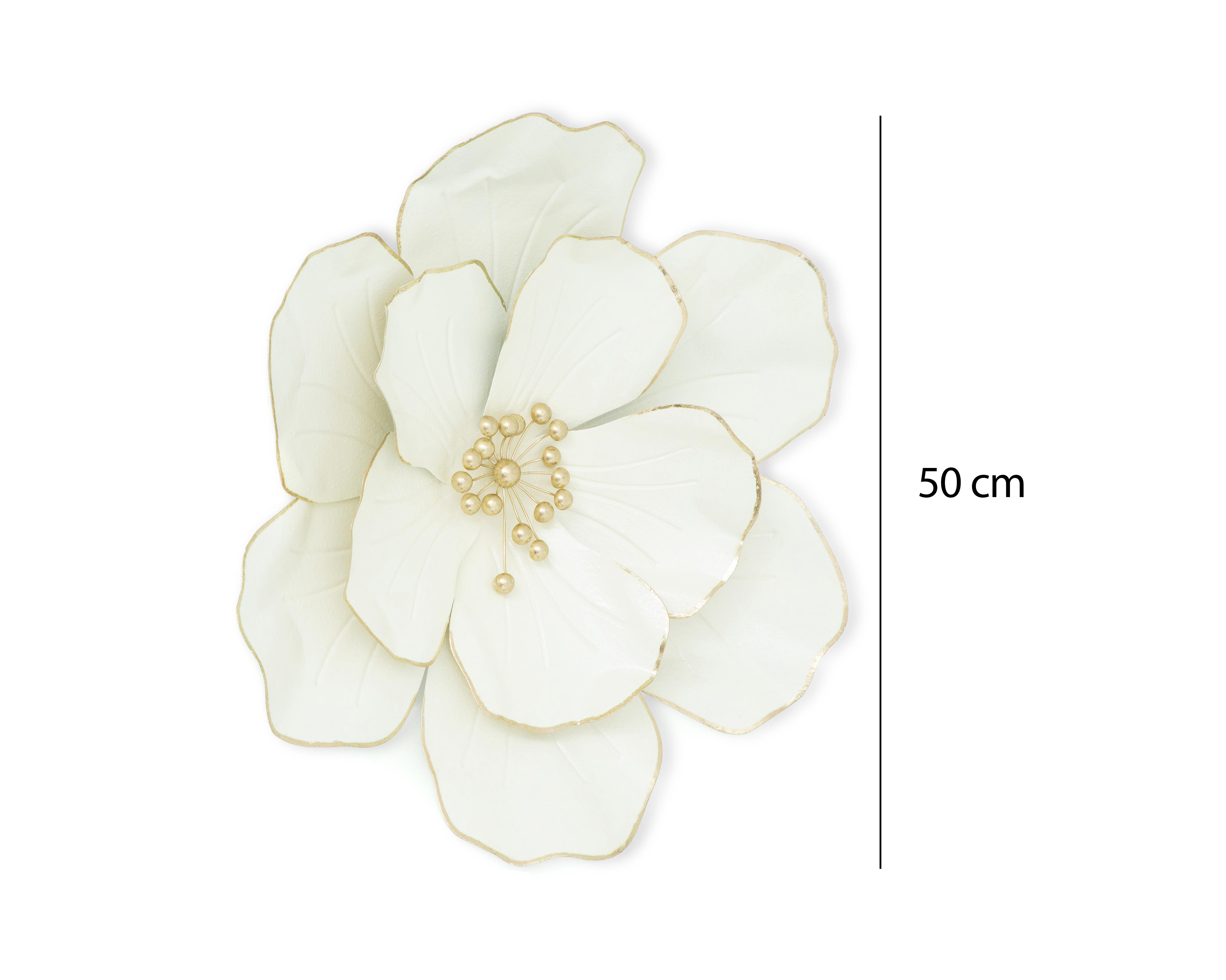 Foto 5 | Flor de Pared Decorativa Blancas de Metal