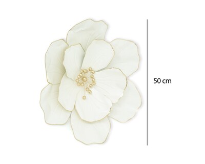 Foto 5 | Flor de Pared Decorativa Blancas de Metal