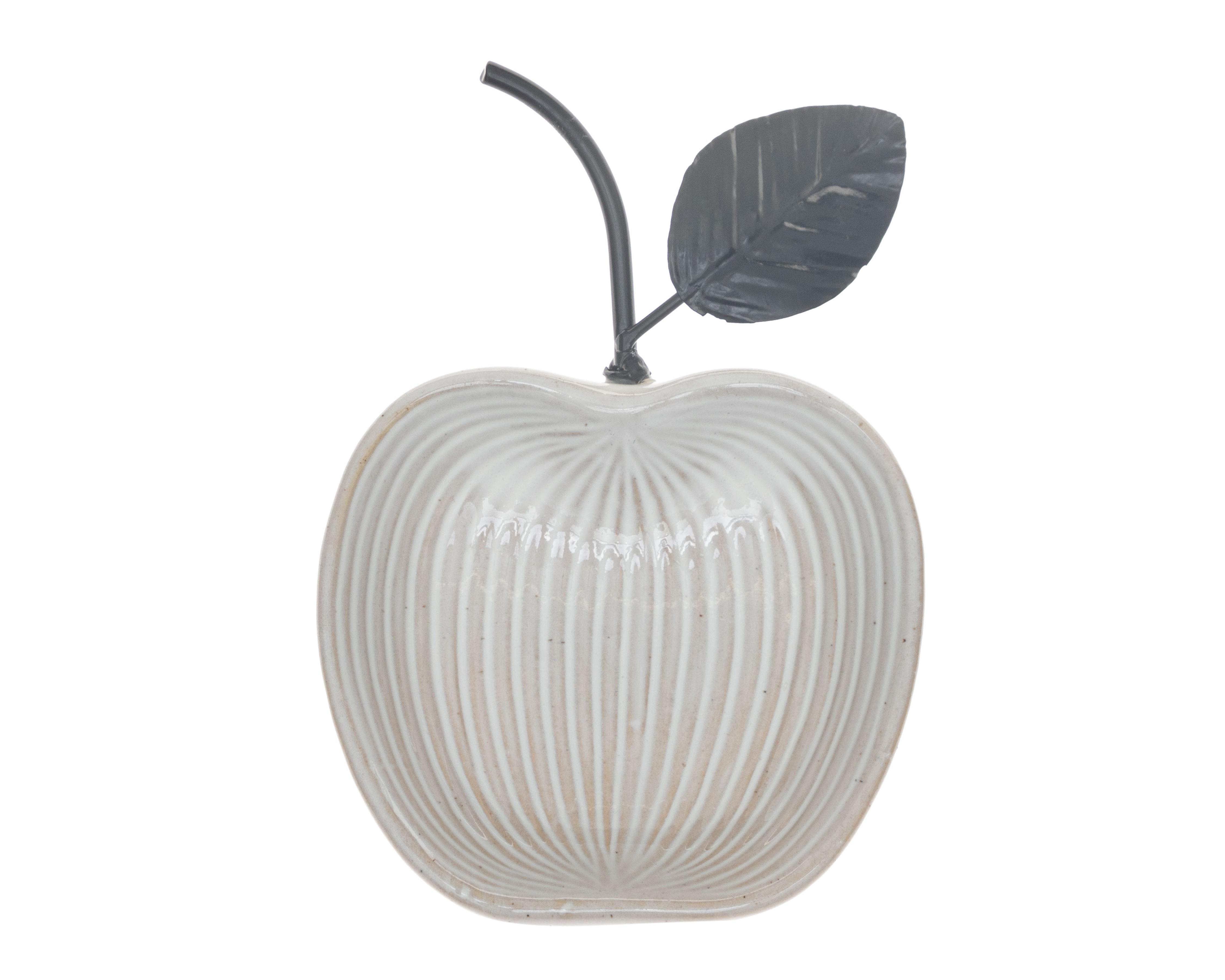 Foto 2 | Charola Decorativa Apple Gris de Cerámica