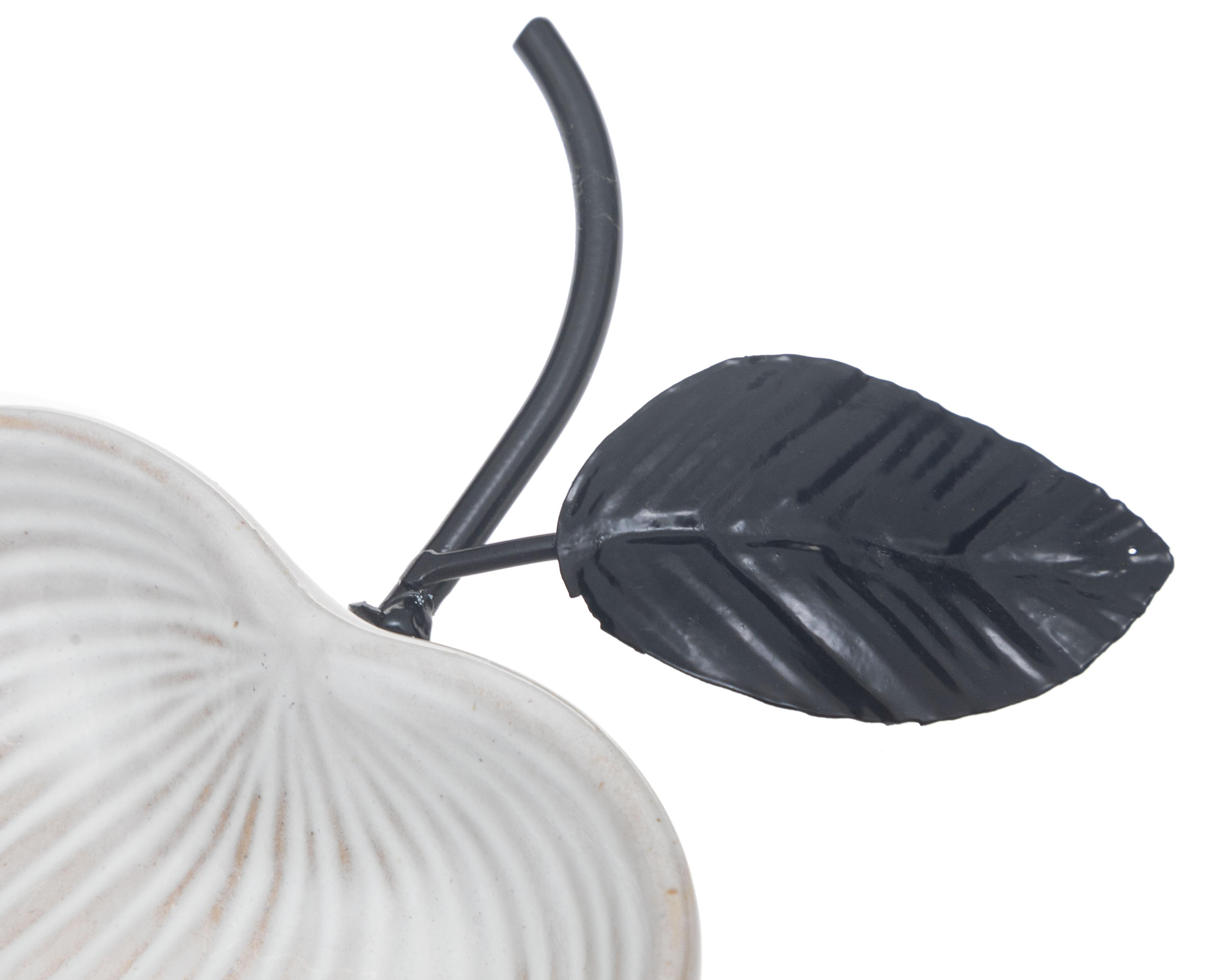 Foto 4 pulgar | Charola Decorativa Apple Gris de Cerámica