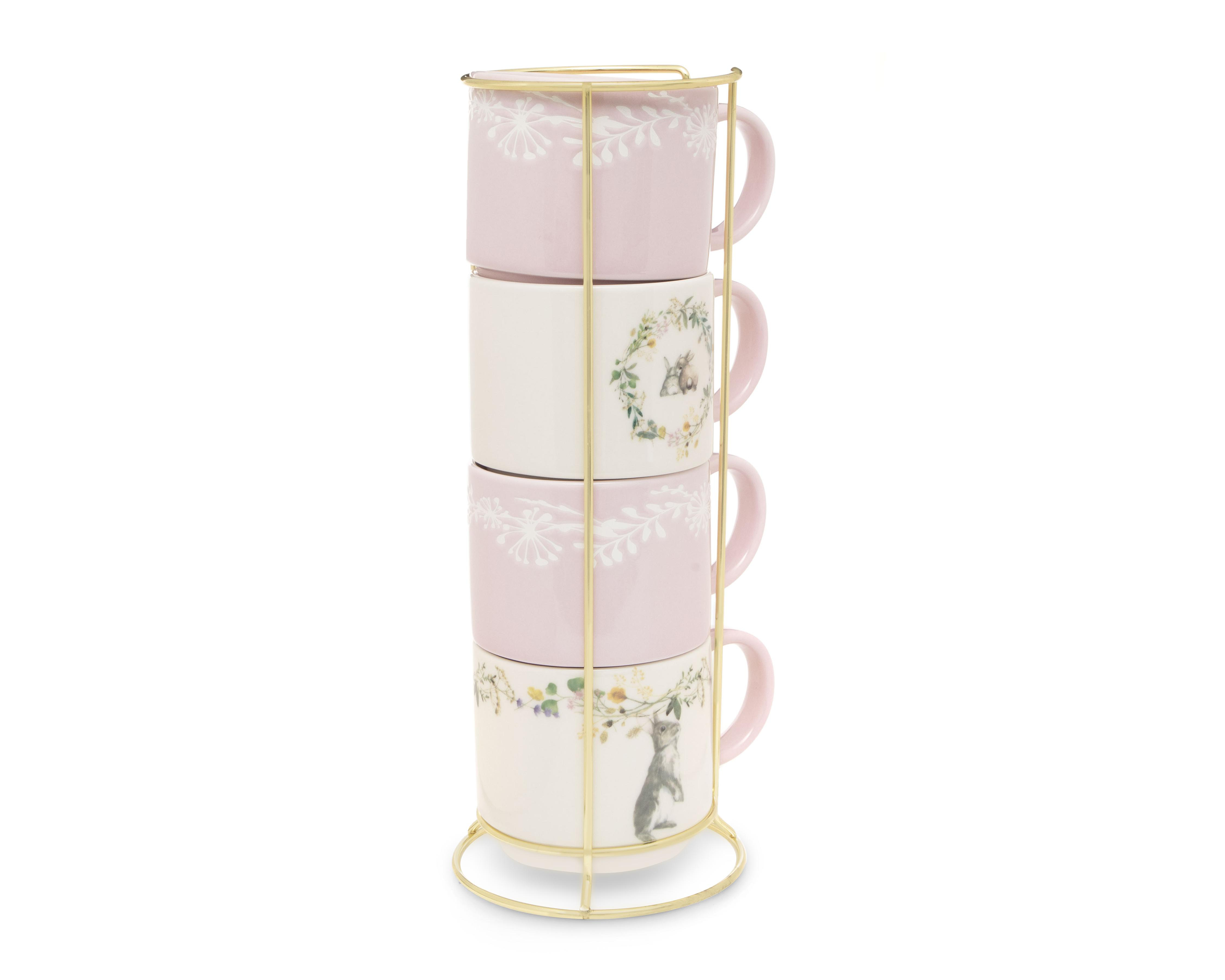 Foto 3 pulgar | Juego de Tazas Decorativas de Cerámica Starhaus 4 Piezas