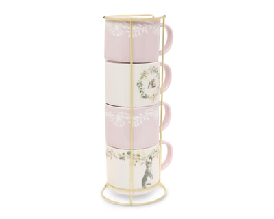 Foto 2 | Juego de Tazas Decorativas de Cerámica Starhaus 4 Piezas