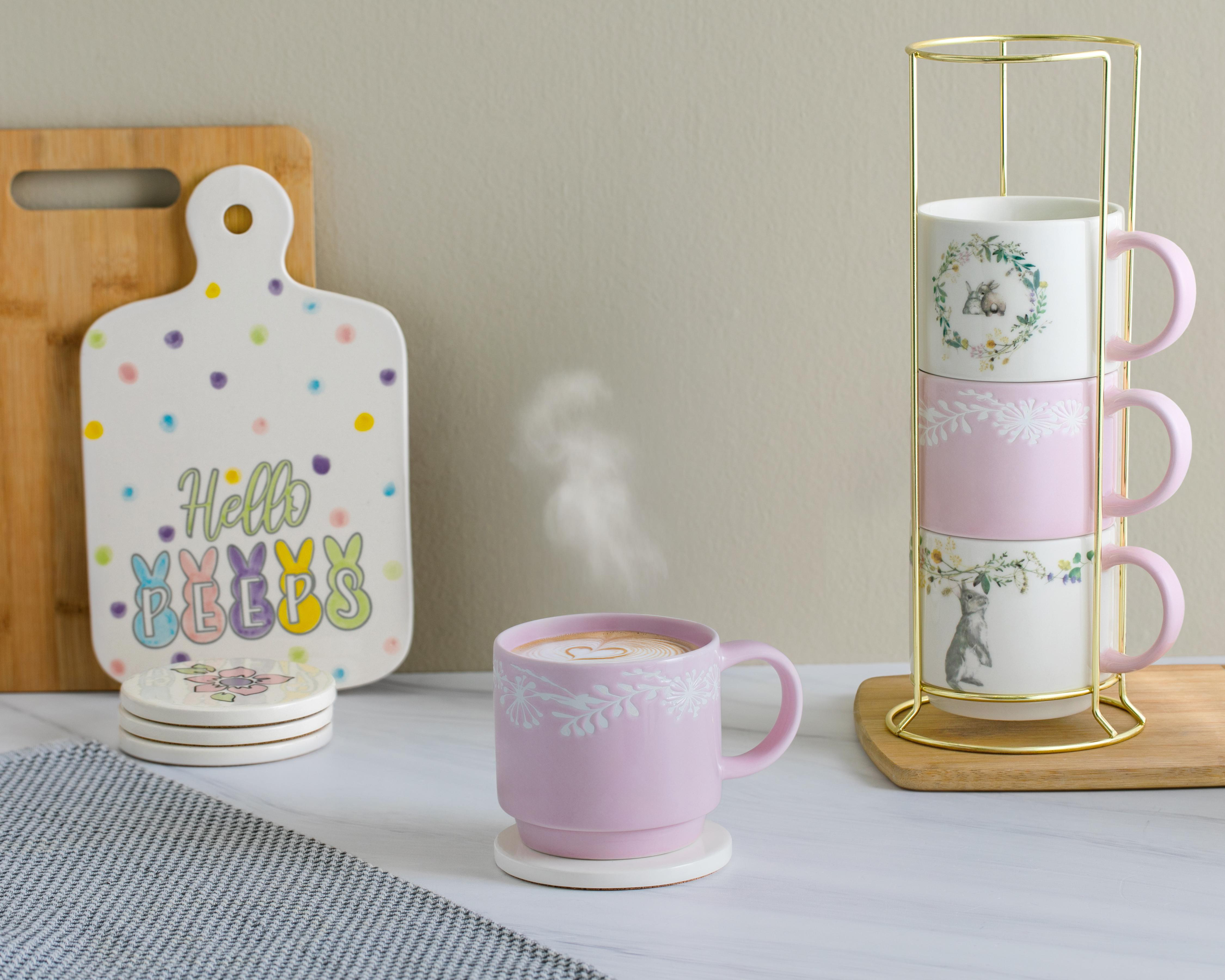 Foto 5 pulgar | Juego de Tazas Decorativas de Cerámica Starhaus 4 Piezas