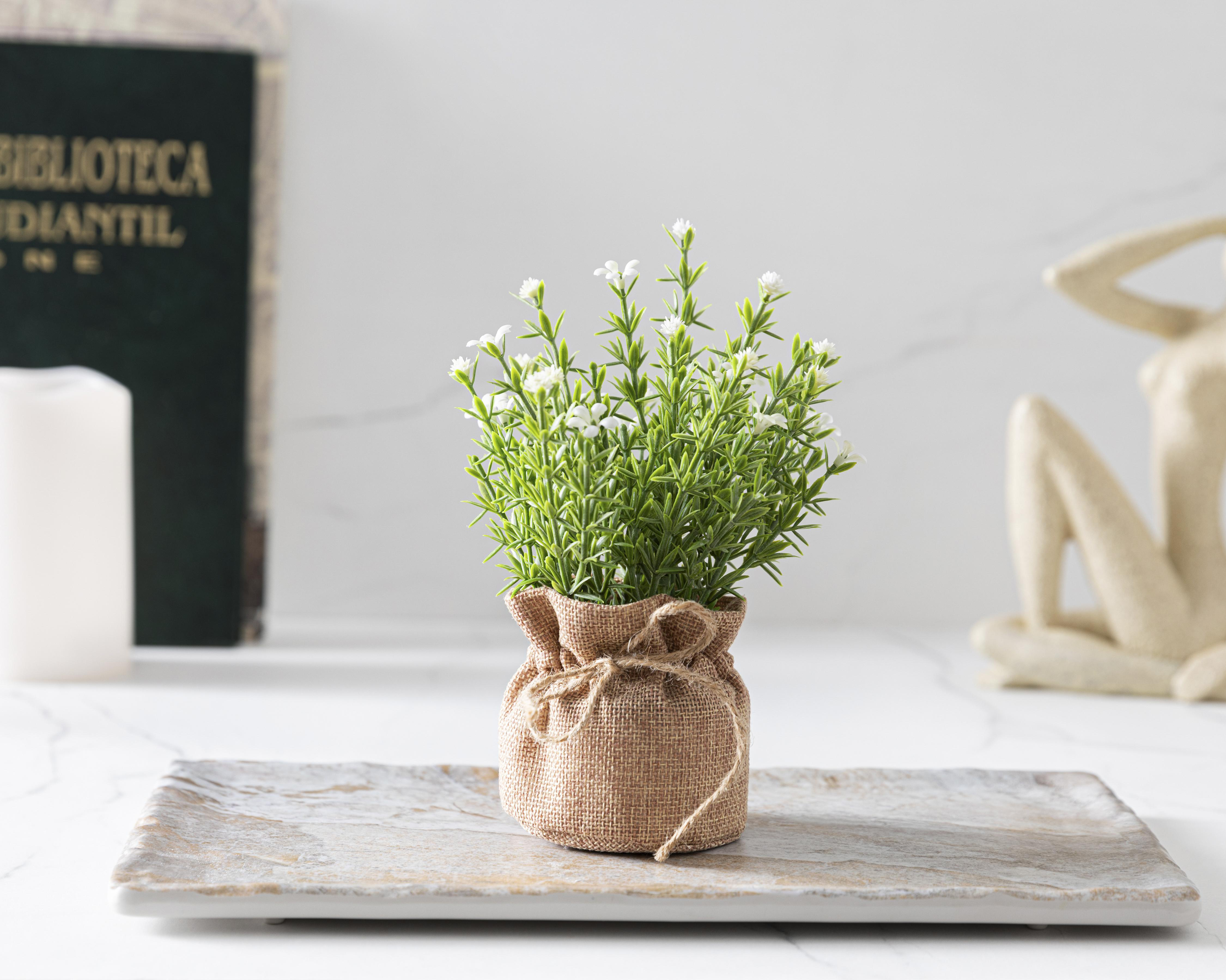 Foto 4 pulgar | Planta Artificial Ellis White de 19 cm