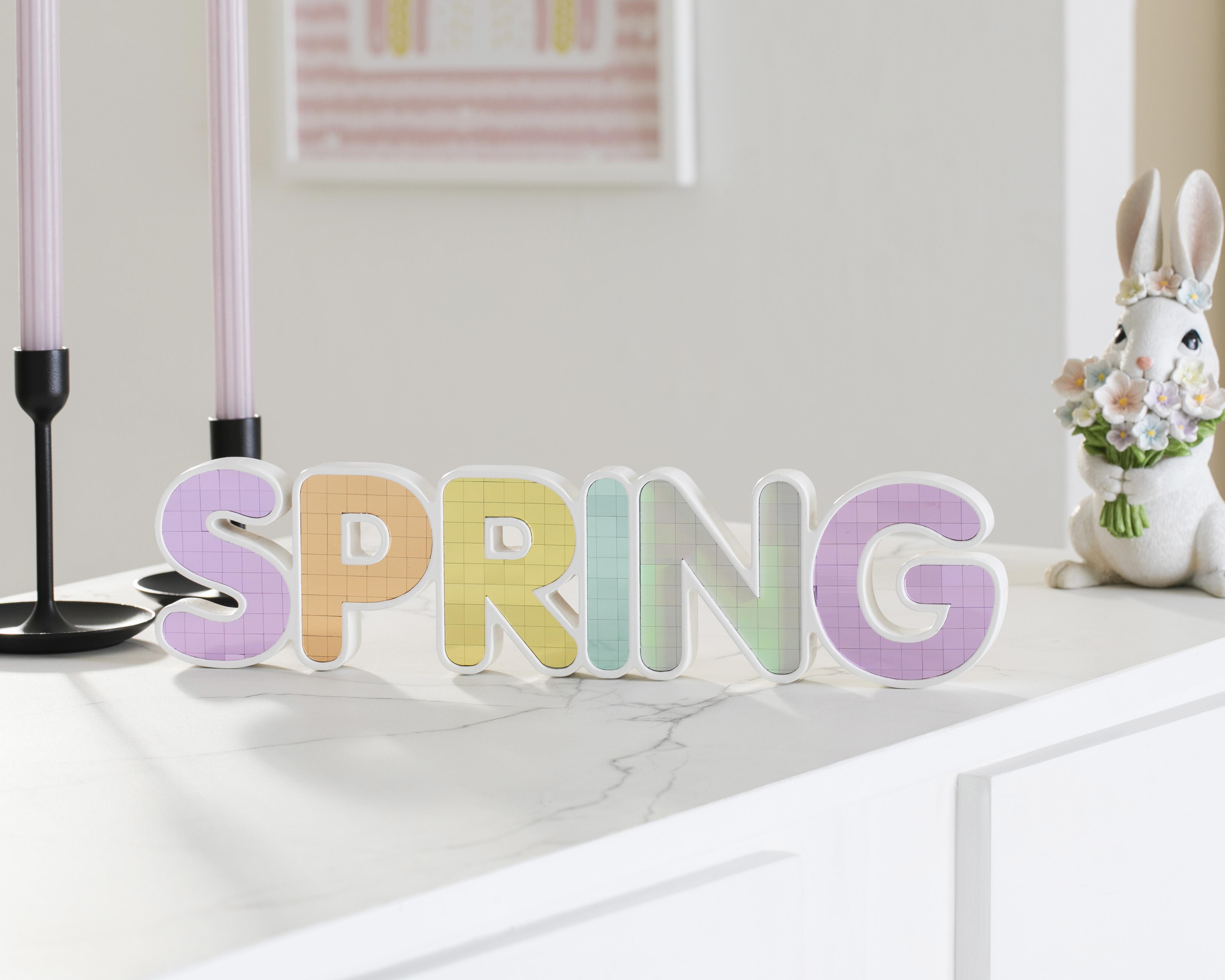 Foto 4 | Letrero Decorativo Spring de Madera Industrializada