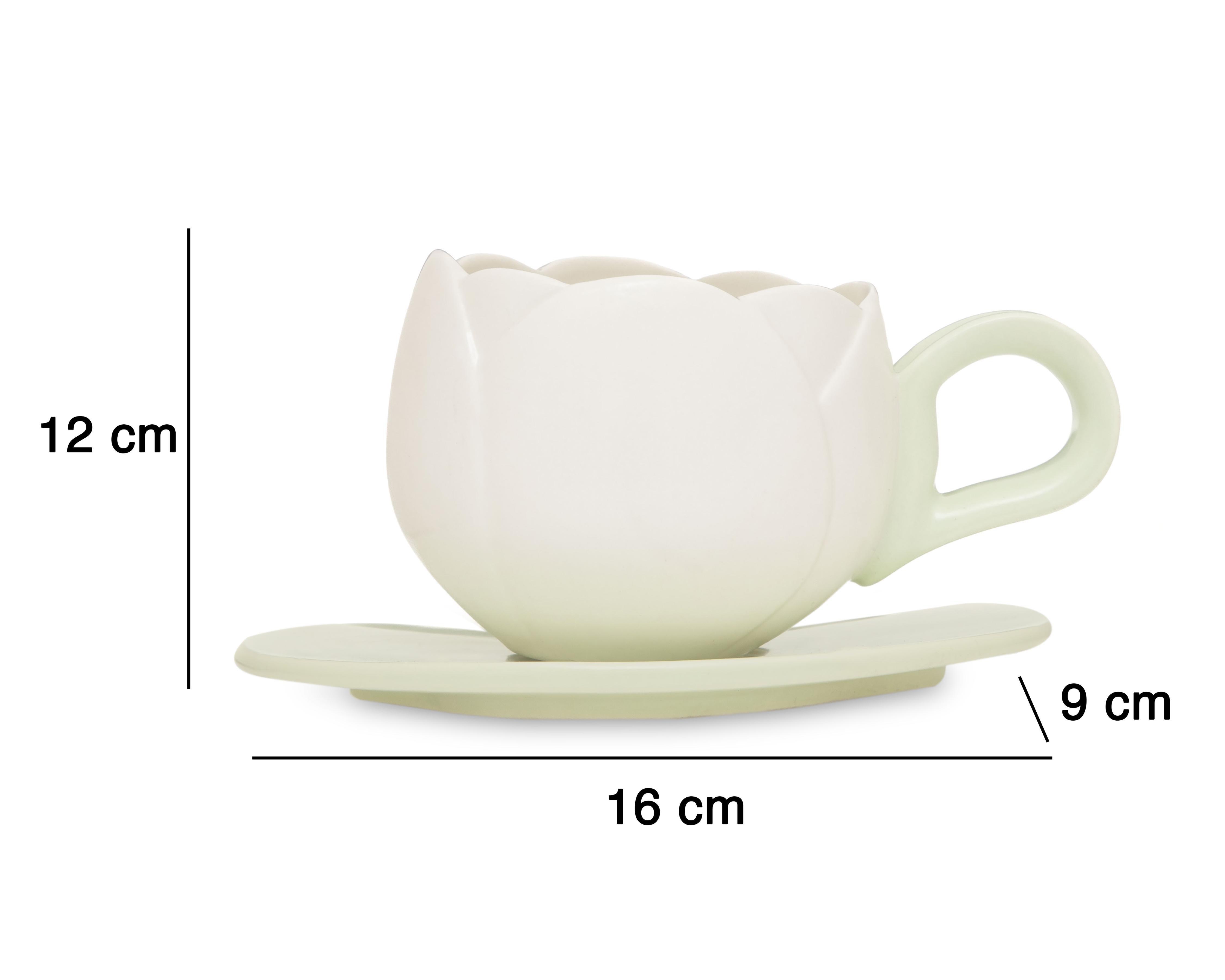 Foto 6 pulgar | Taza con Plato Decorativo Wilma de Cerámica