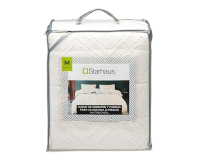 Foto 4 | Edredón Matrimonial con Fundas para Almohada Starhaus Adonis Blanco 3 Piezas