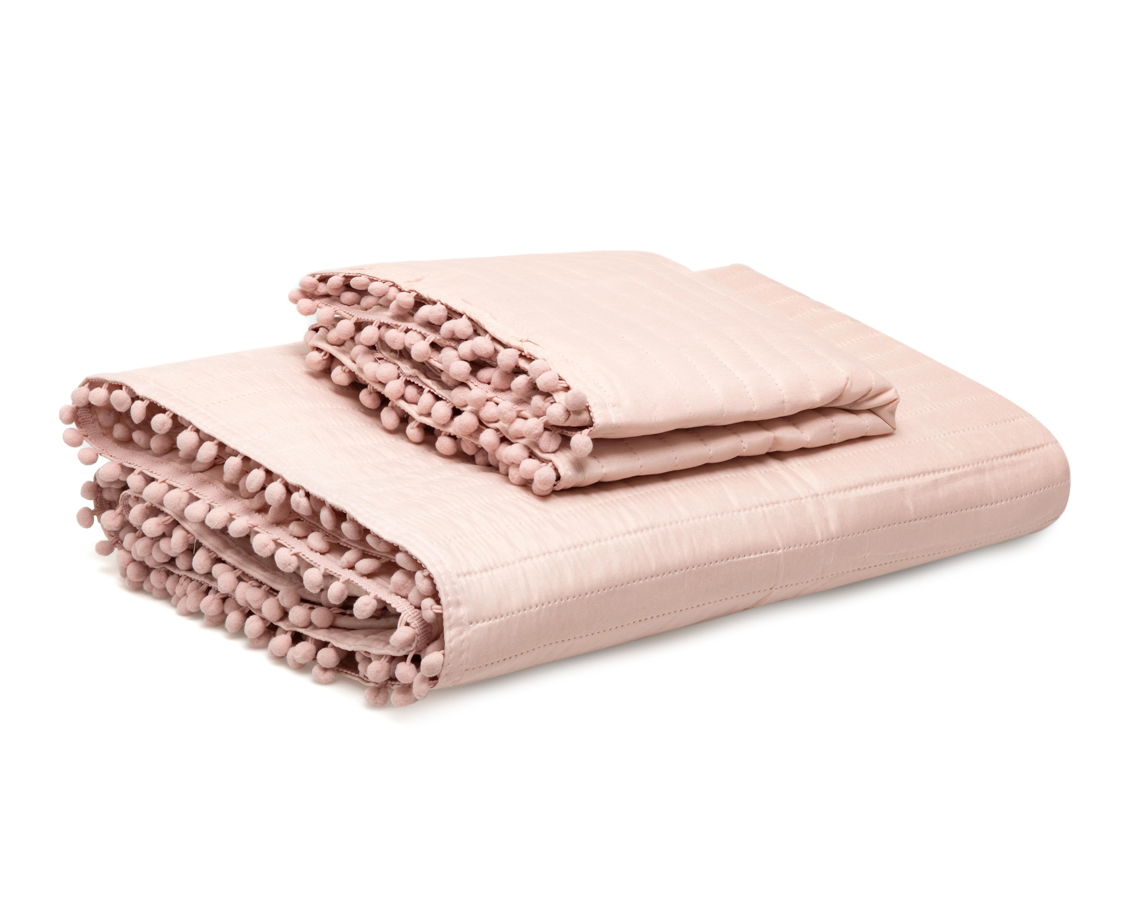 Foto 2 | Colcha Matrimonial con Fundas para Almohada Starhaus Emeric Rosa 3 Piezas
