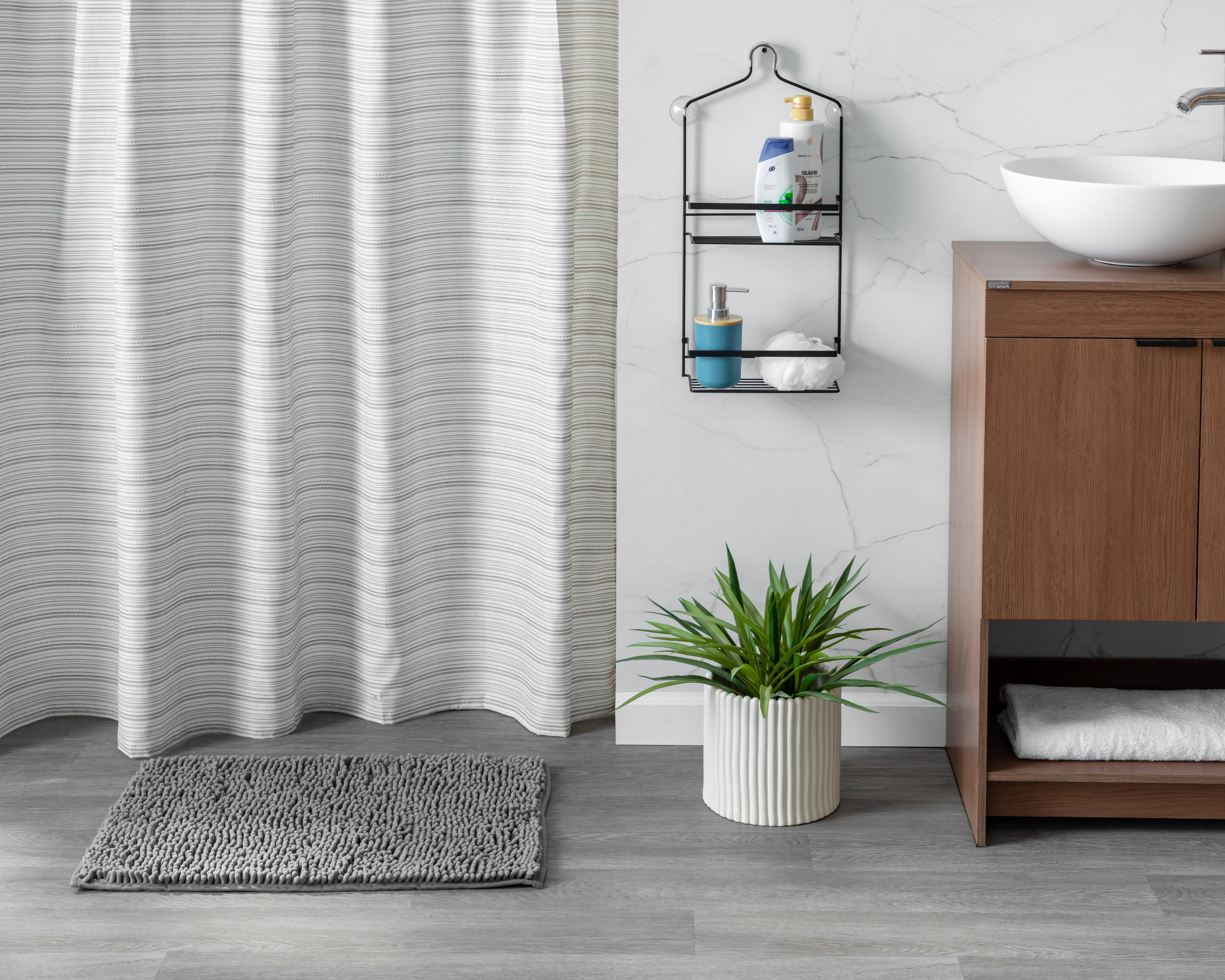 Foto 6 | Cortina y Tapete para Baño Starhaus con Organizador 3 Piezas