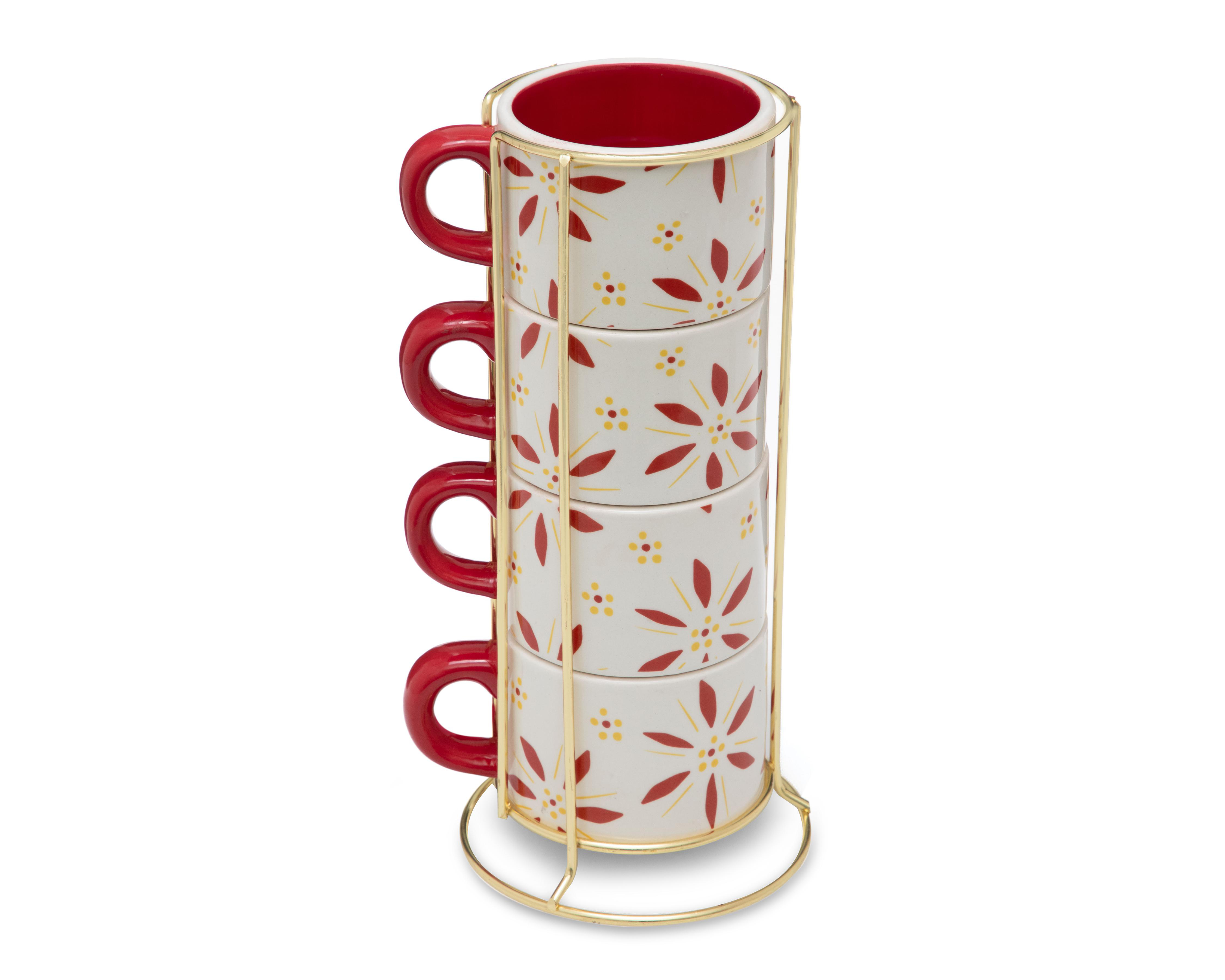 Foto 3 pulgar | Taza de Cerámica Starhaus 4 Piezas