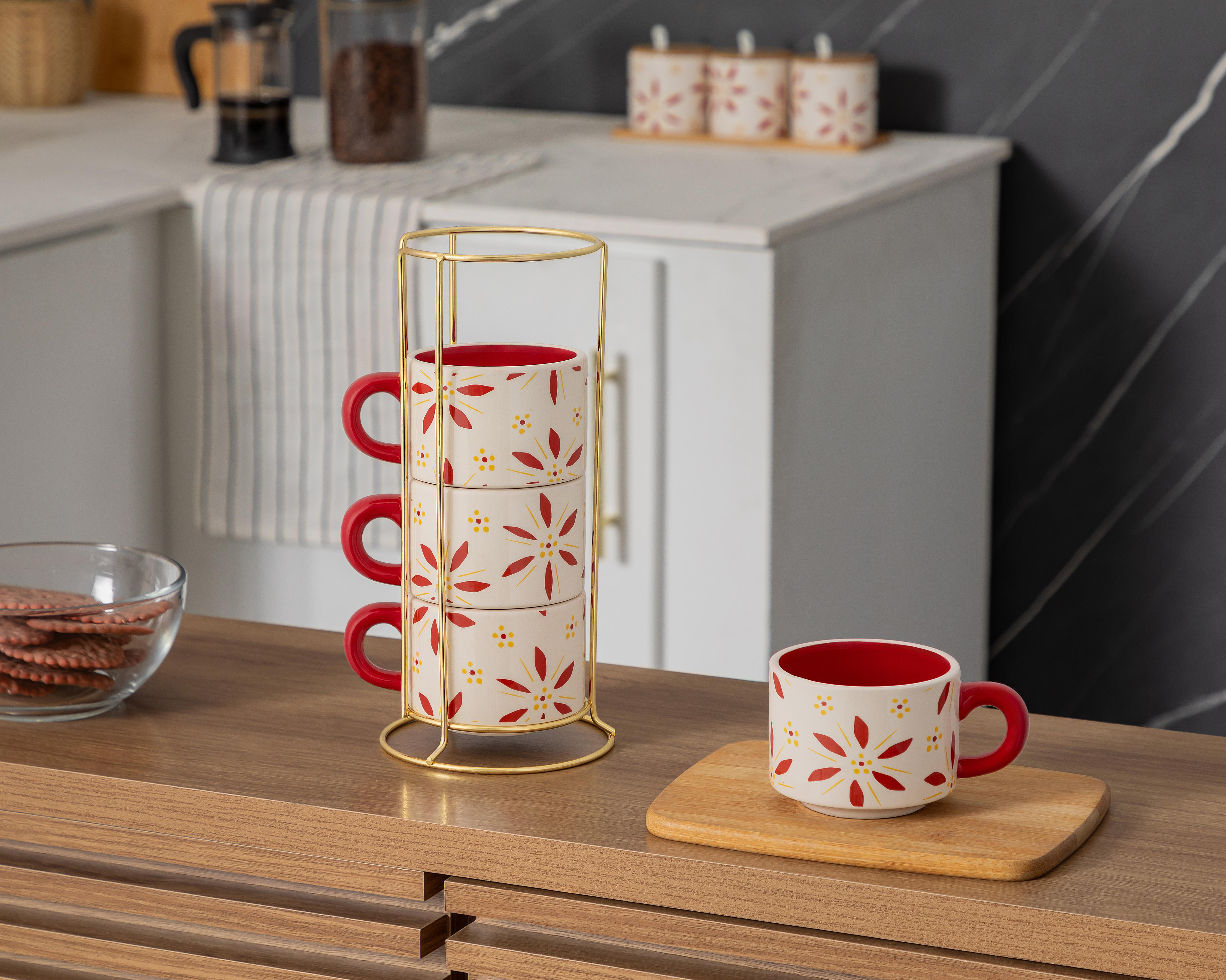 Foto 5 | Taza de Cerámica Starhaus 4 Piezas