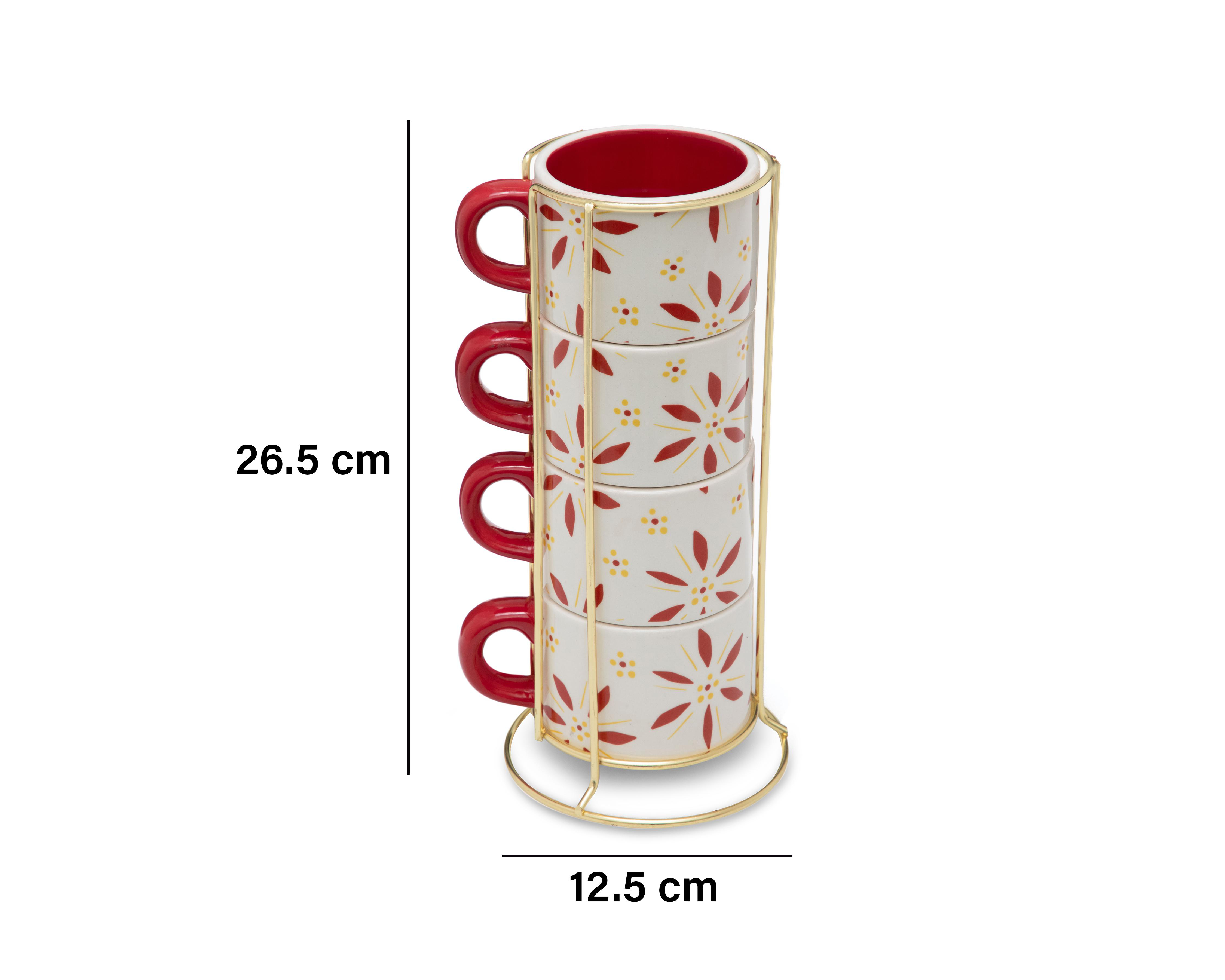 Foto 7 pulgar | Taza de Cerámica Starhaus 4 Piezas