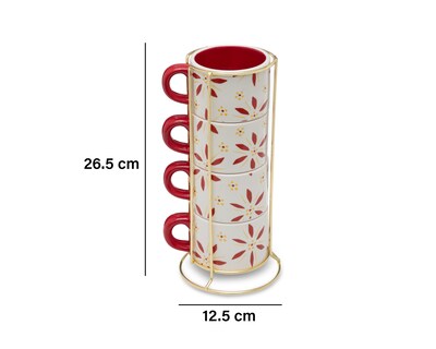 Foto 6 | Taza de Cerámica Starhaus 4 Piezas