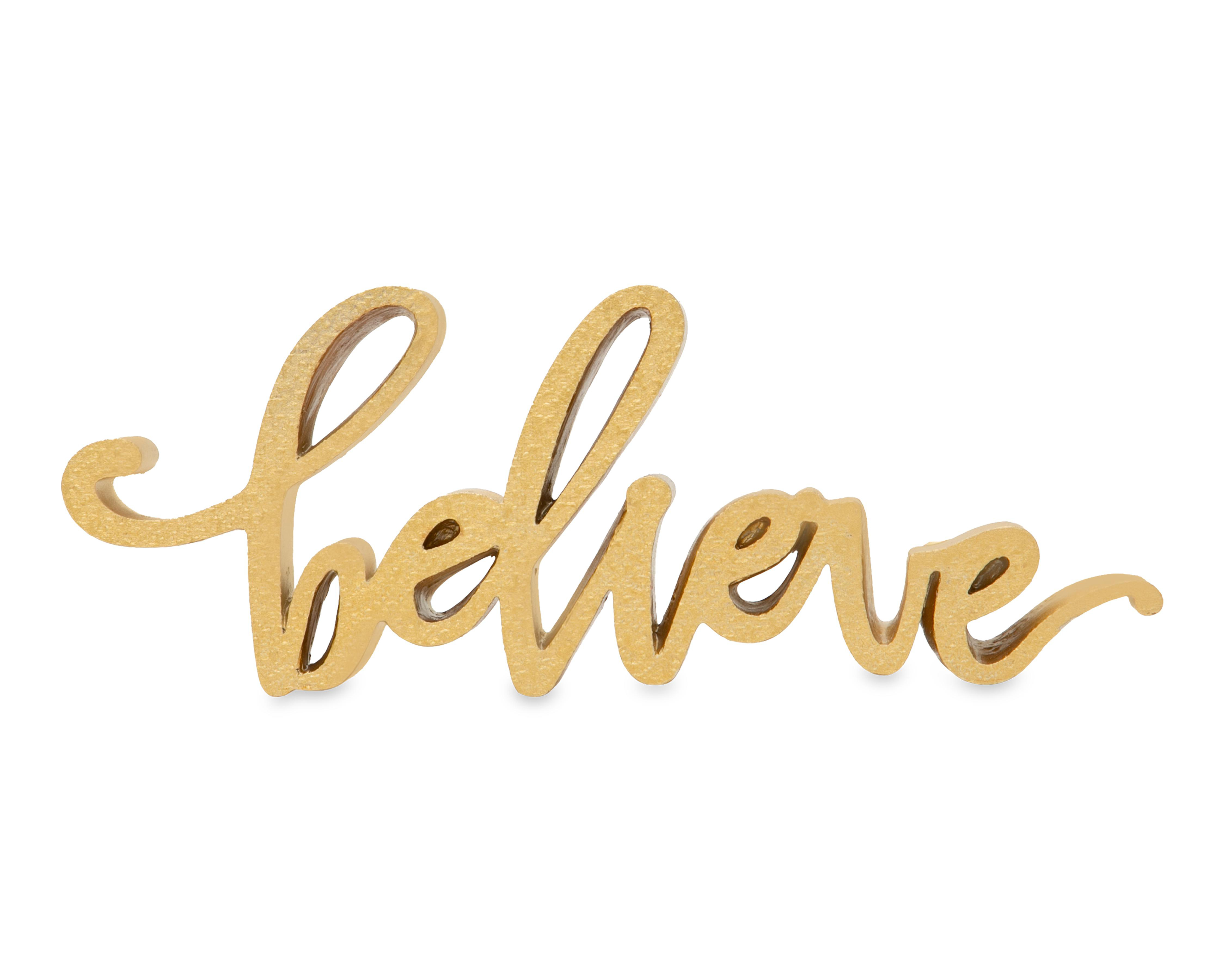 Letrero Decorativo Believe de Poliresina